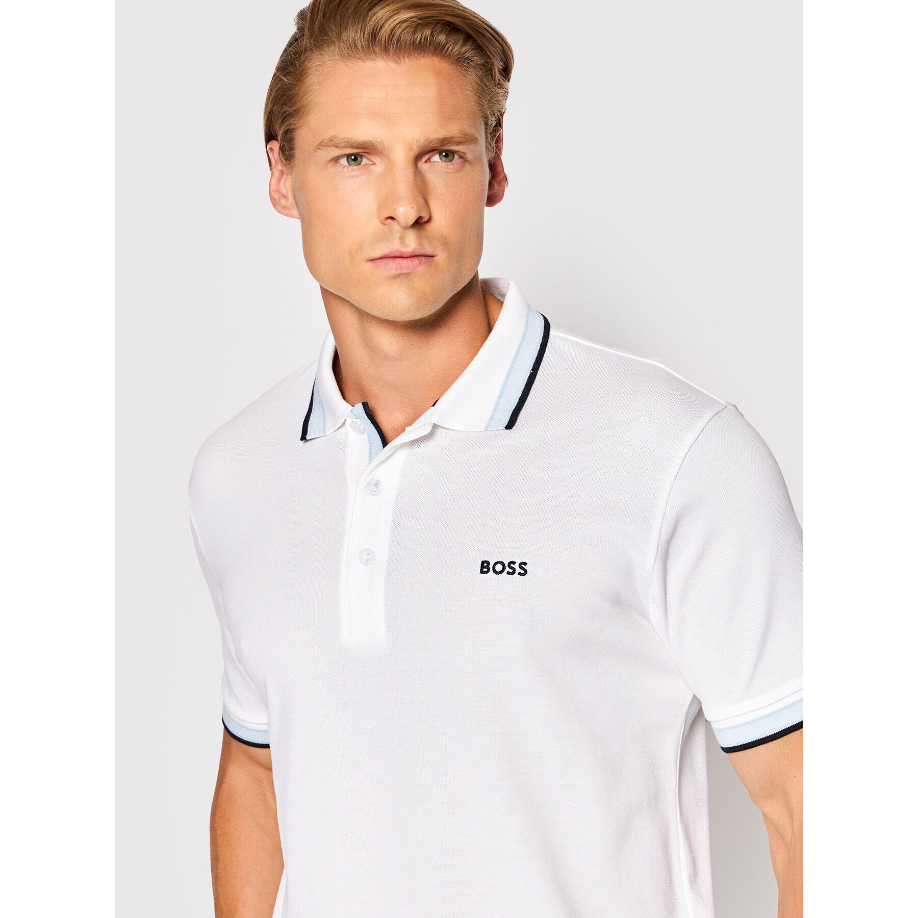 Boss Polokošile Paddy 50468983 Bílá Regular Fit - Pepit.cz