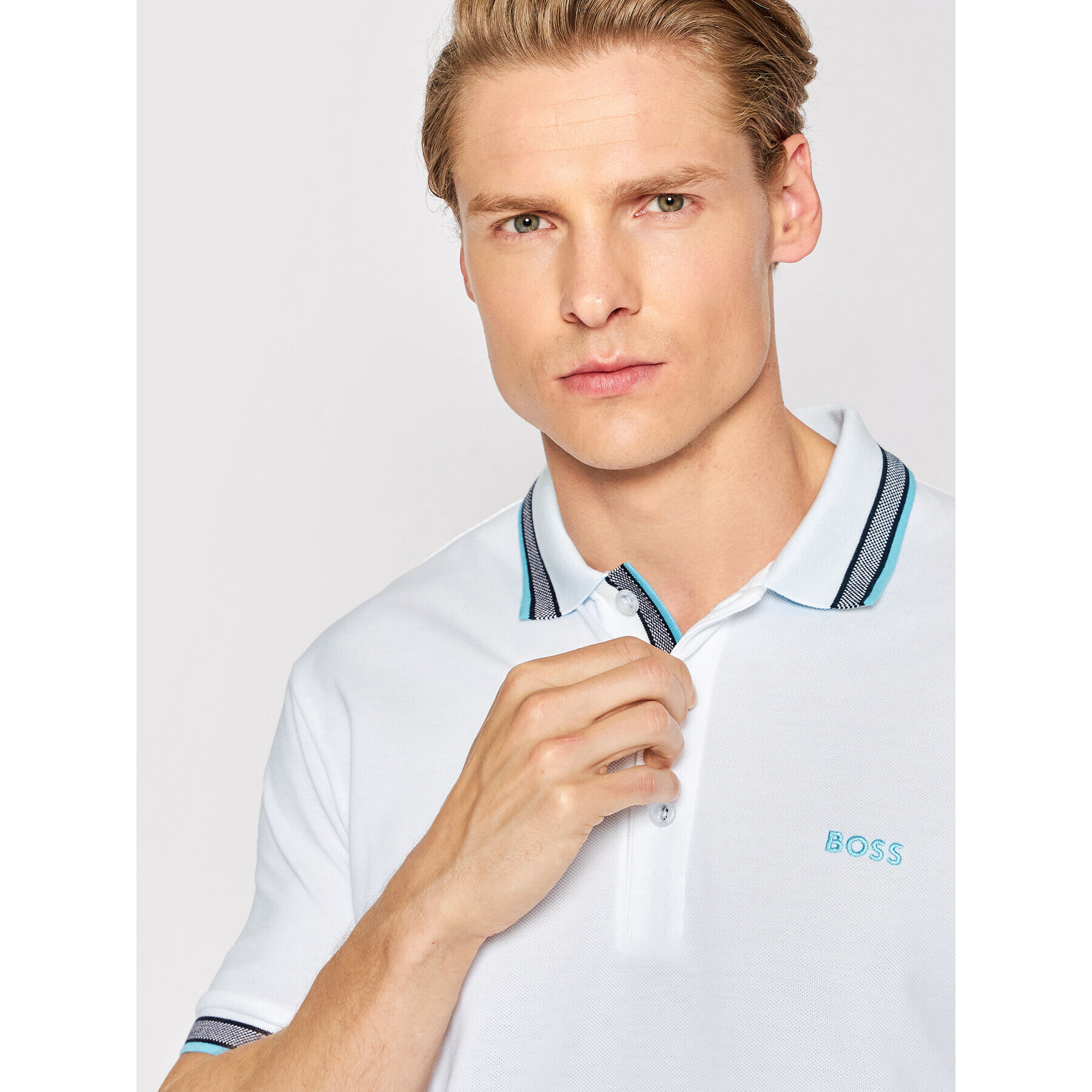 Boss Polokošile Paddy 50468983 Bílá Regular Fit - Pepit.cz