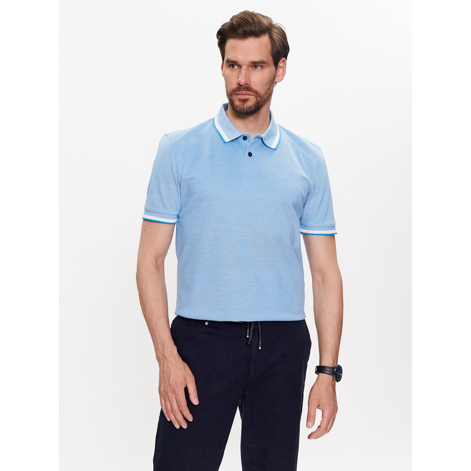 Boss Polokošile Parlay 183 50486172 Modrá Regular Fit - Pepit.cz