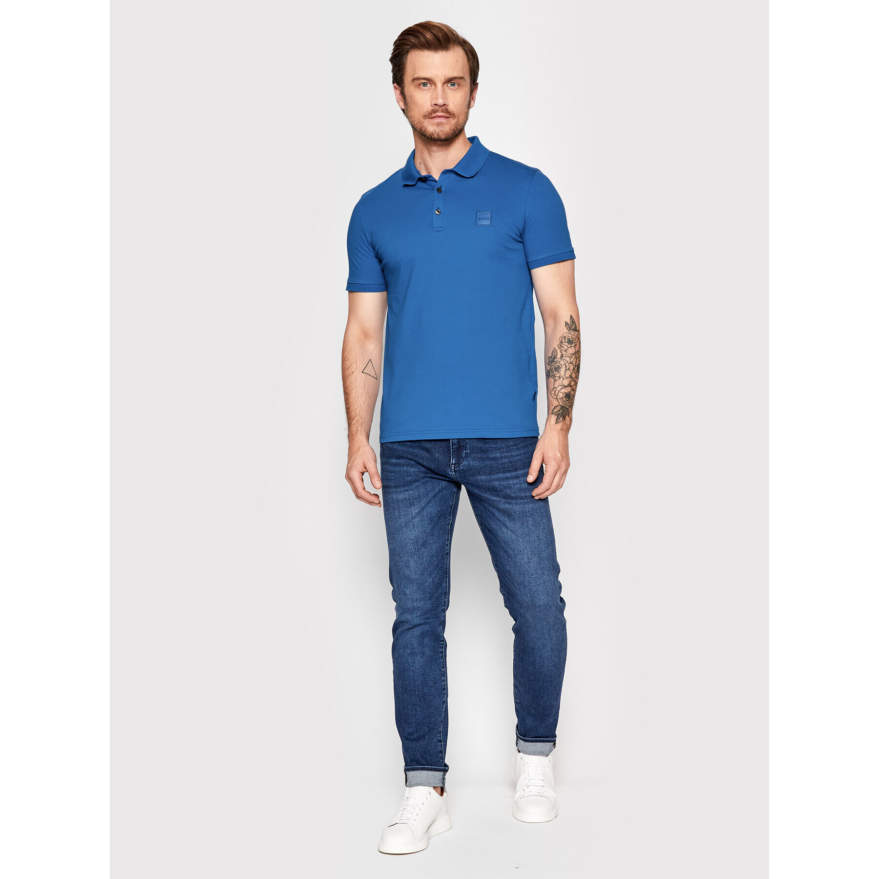 Boss Polokošile Passenger 50472668 Modrá Slim Fit - Pepit.cz