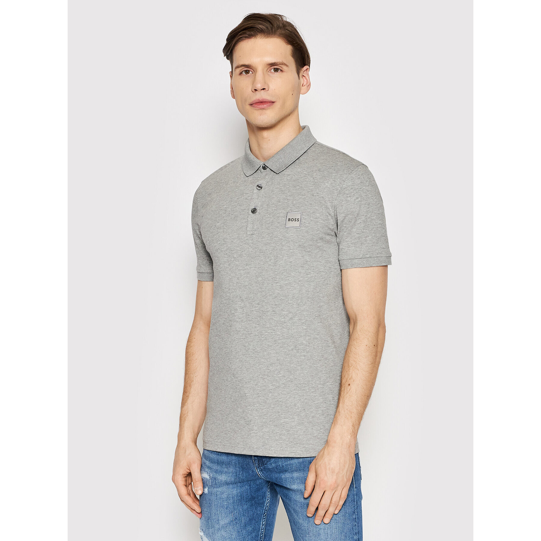 Boss Polokošile Passenger 50472668 Šedá Slim Fit - Pepit.cz