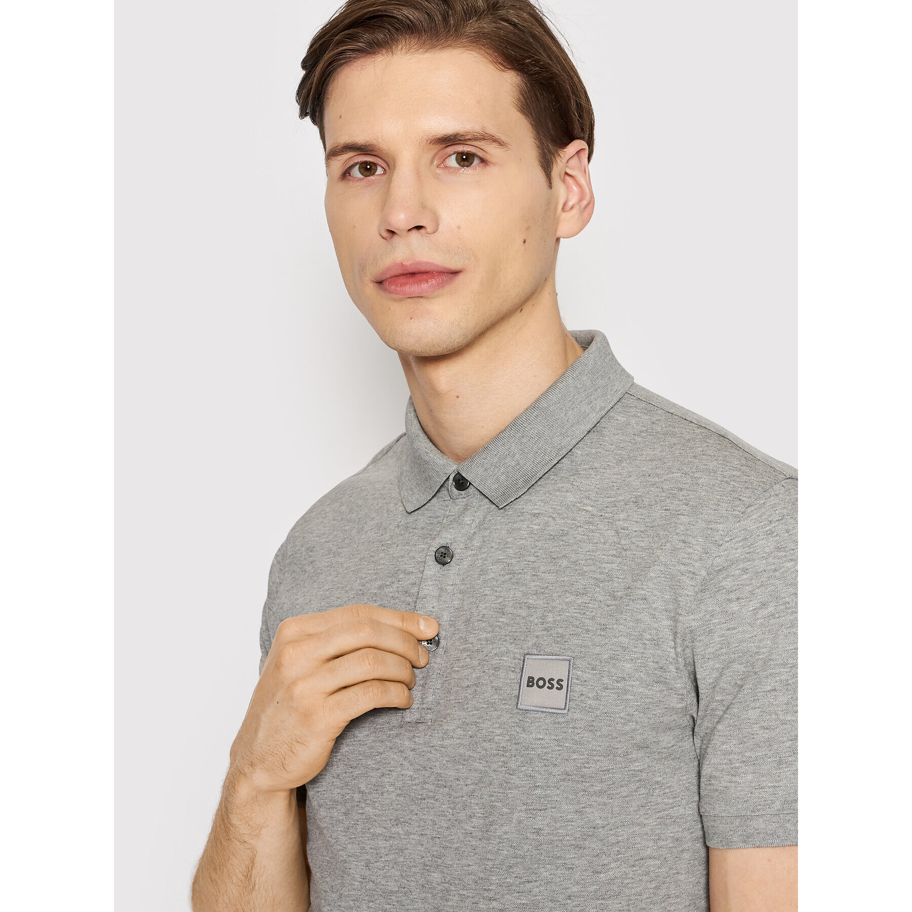 Boss Polokošile Passenger 50472668 Šedá Slim Fit - Pepit.cz