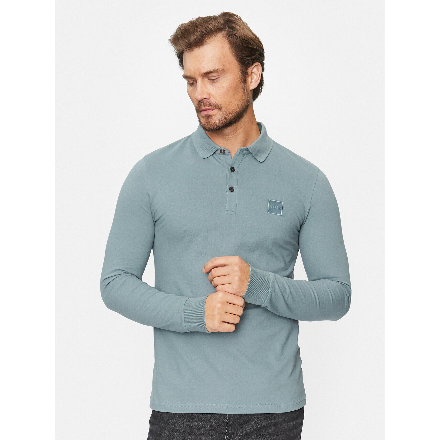 Boss Polokošile Passerby 50472681 Modrá Slim Fit - Pepit.cz