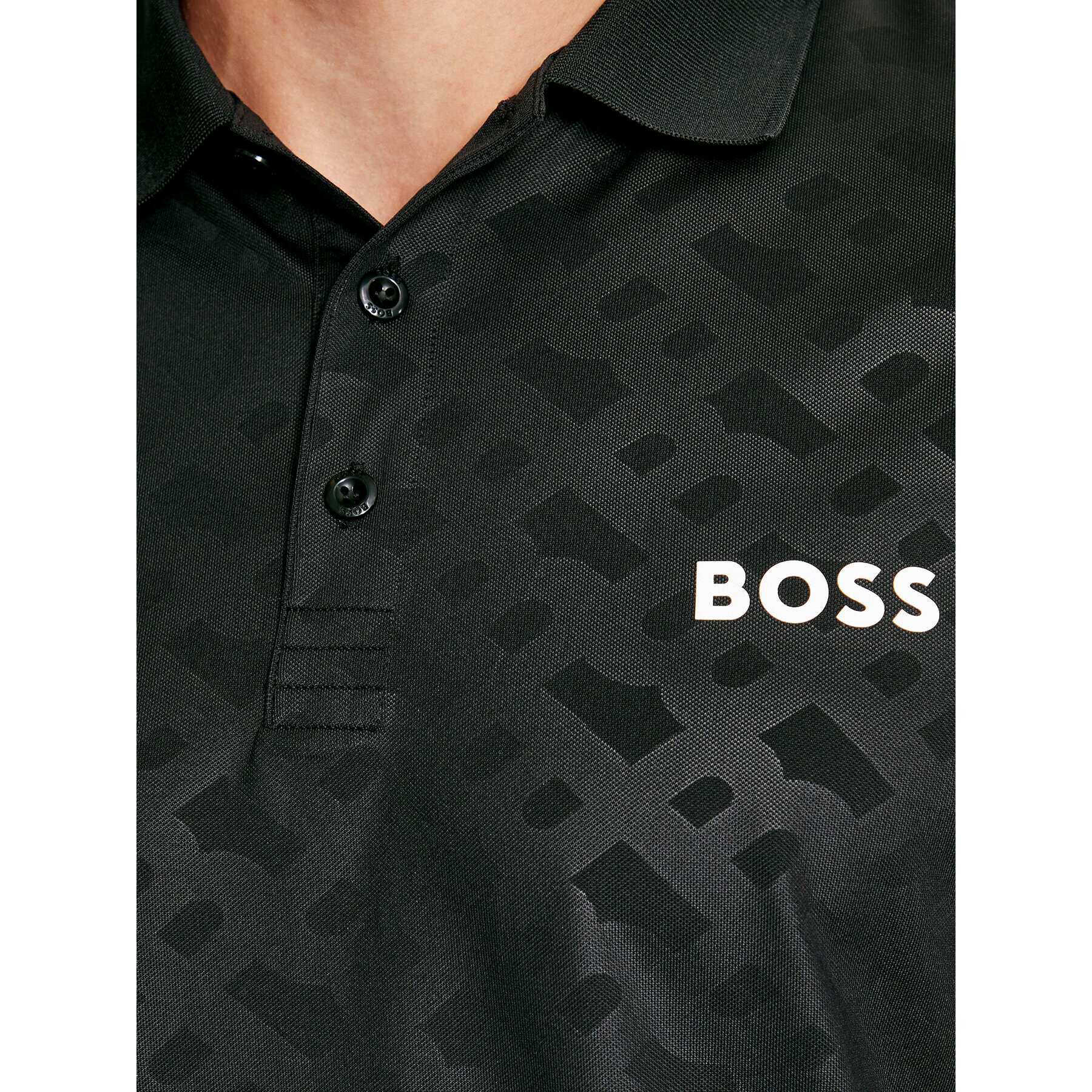 Boss Polokošile Patteo Mb 12 50501282 Černá Slim Fit - Pepit.cz