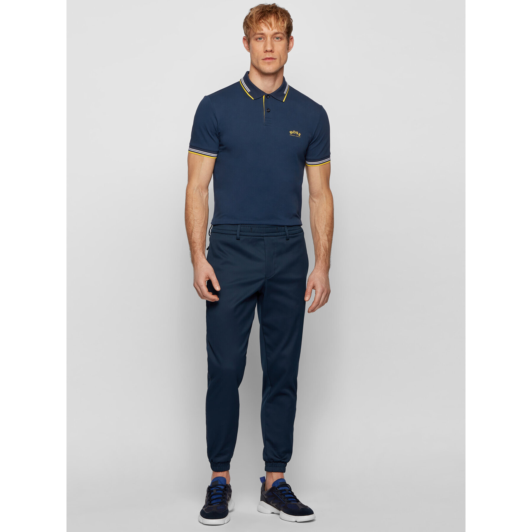 Boss Polokošile Paul Curved 50412675 Tmavomodrá Slim Fit - Pepit.cz