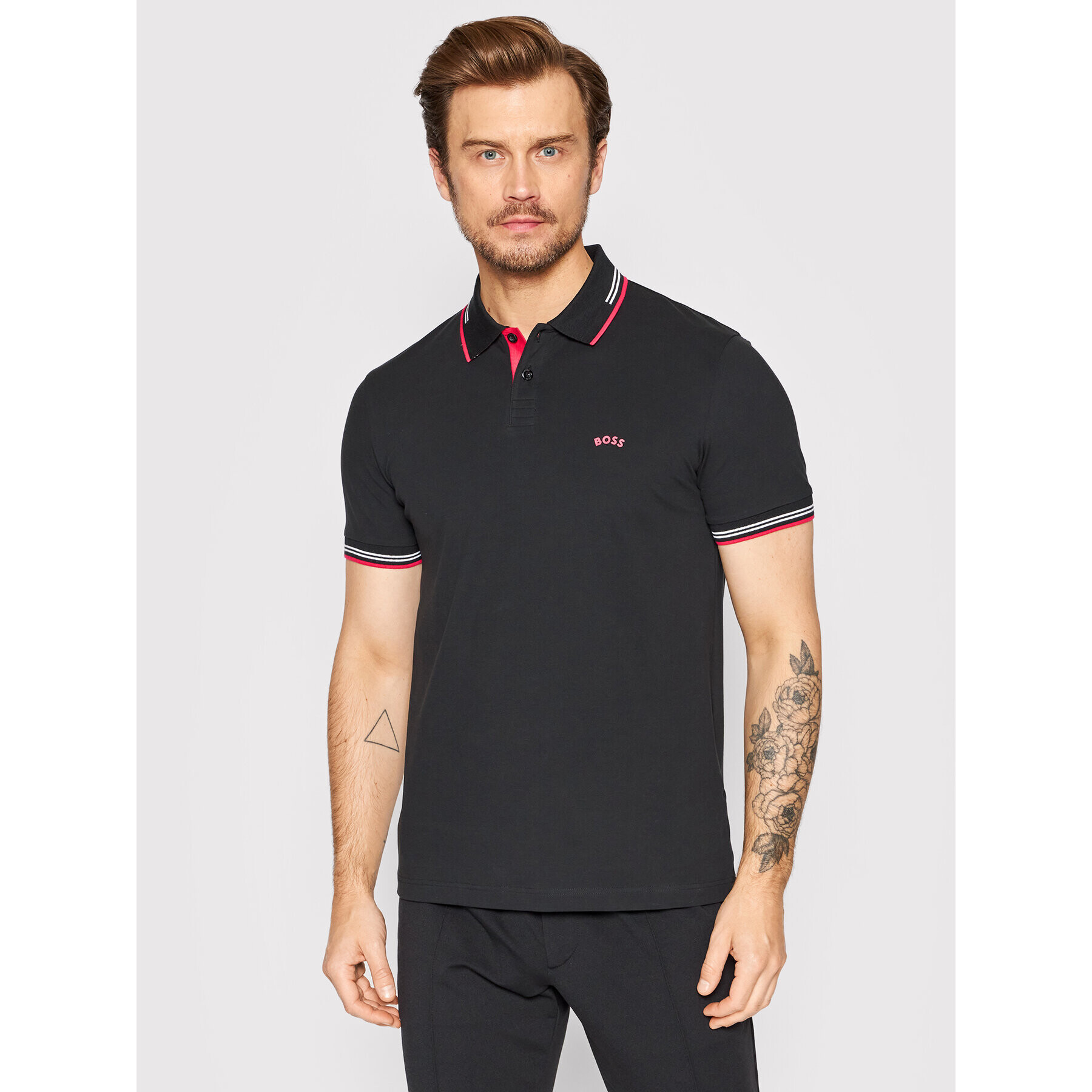 Boss Polokošile Paul Curved 50469245 Černá Slim Fit - Pepit.cz