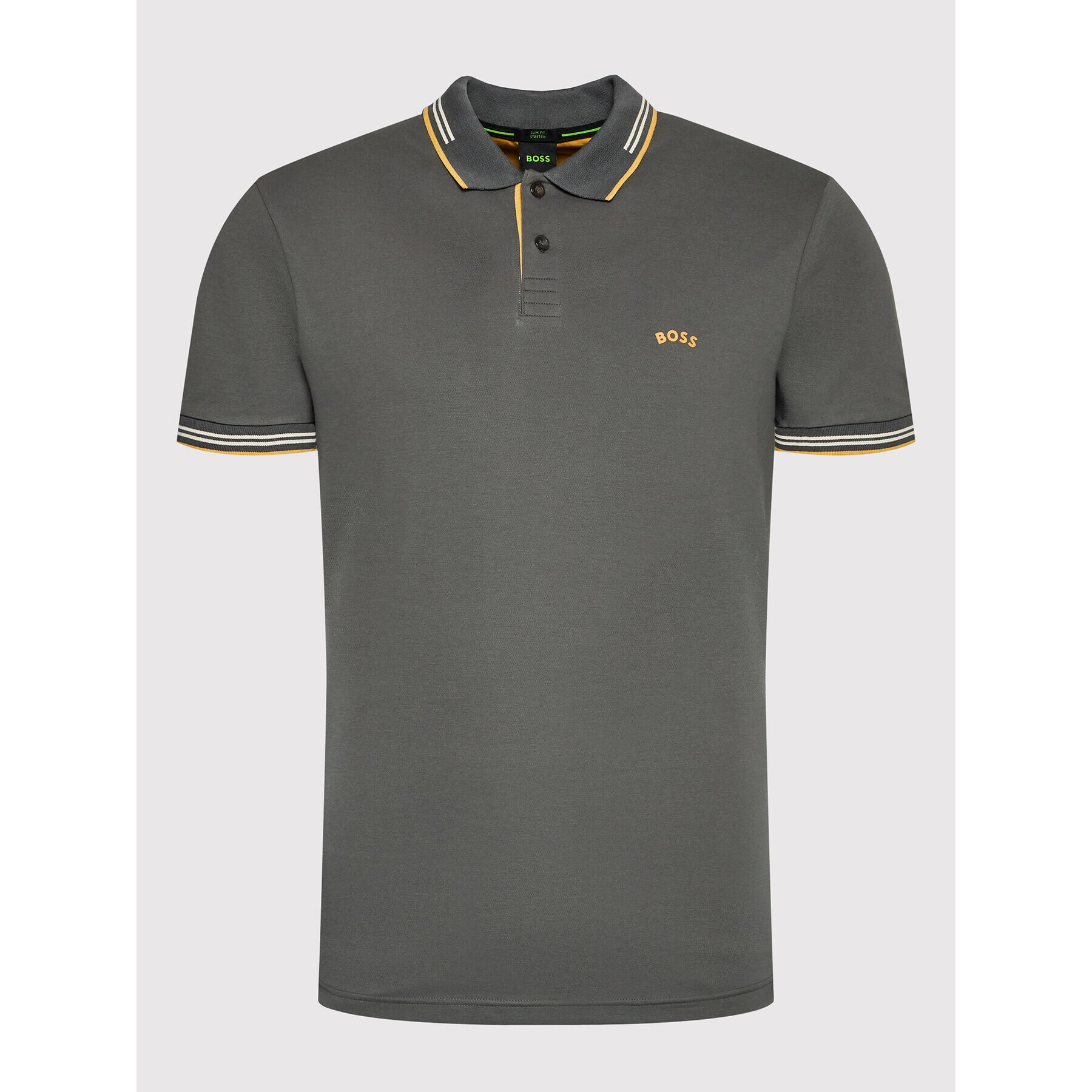 Boss Polokošile Paul Curved 50469245 Šedá Slim Fit - Pepit.cz