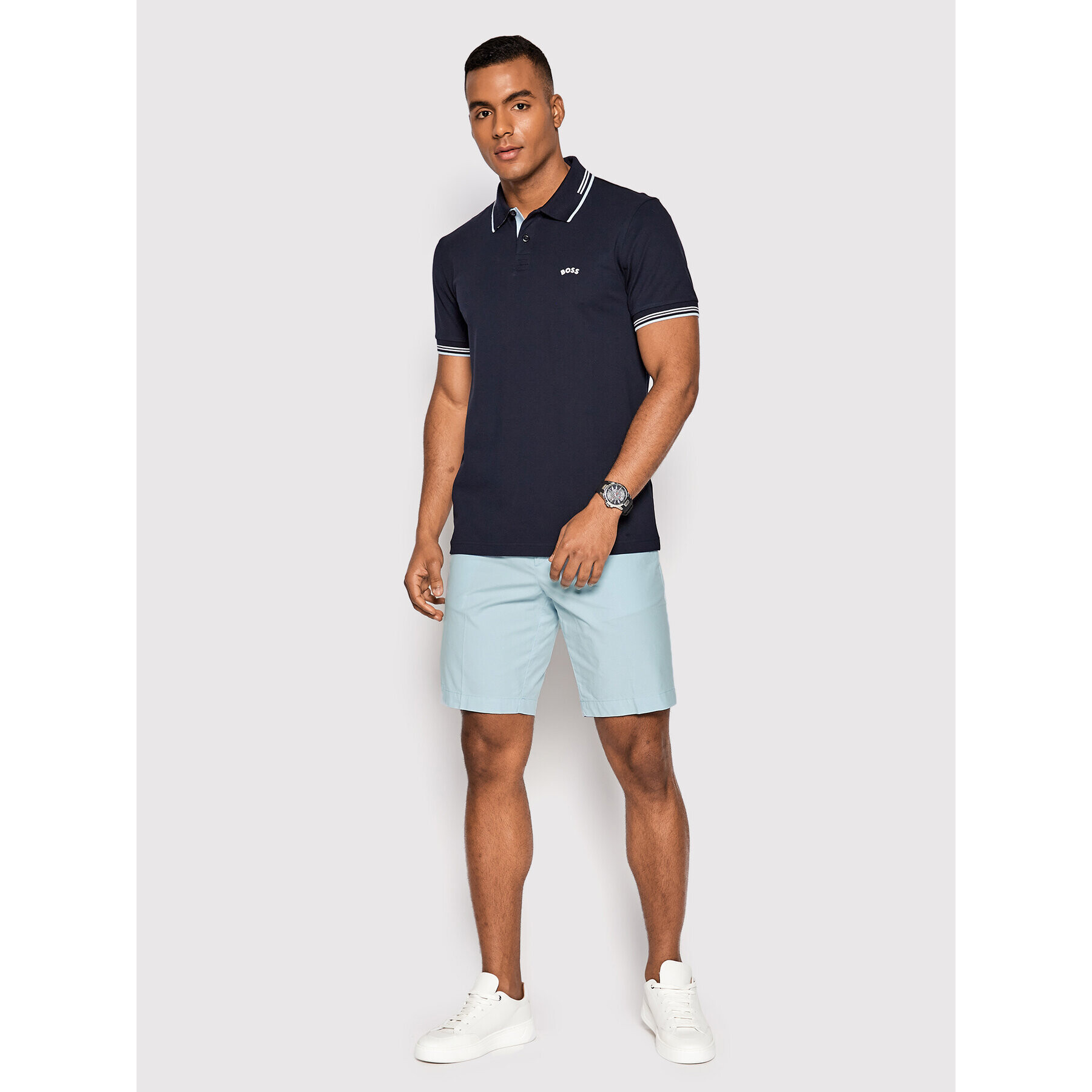 Boss Polokošile Paul Curved 50469245 Tmavomodrá Slim Fit - Pepit.cz