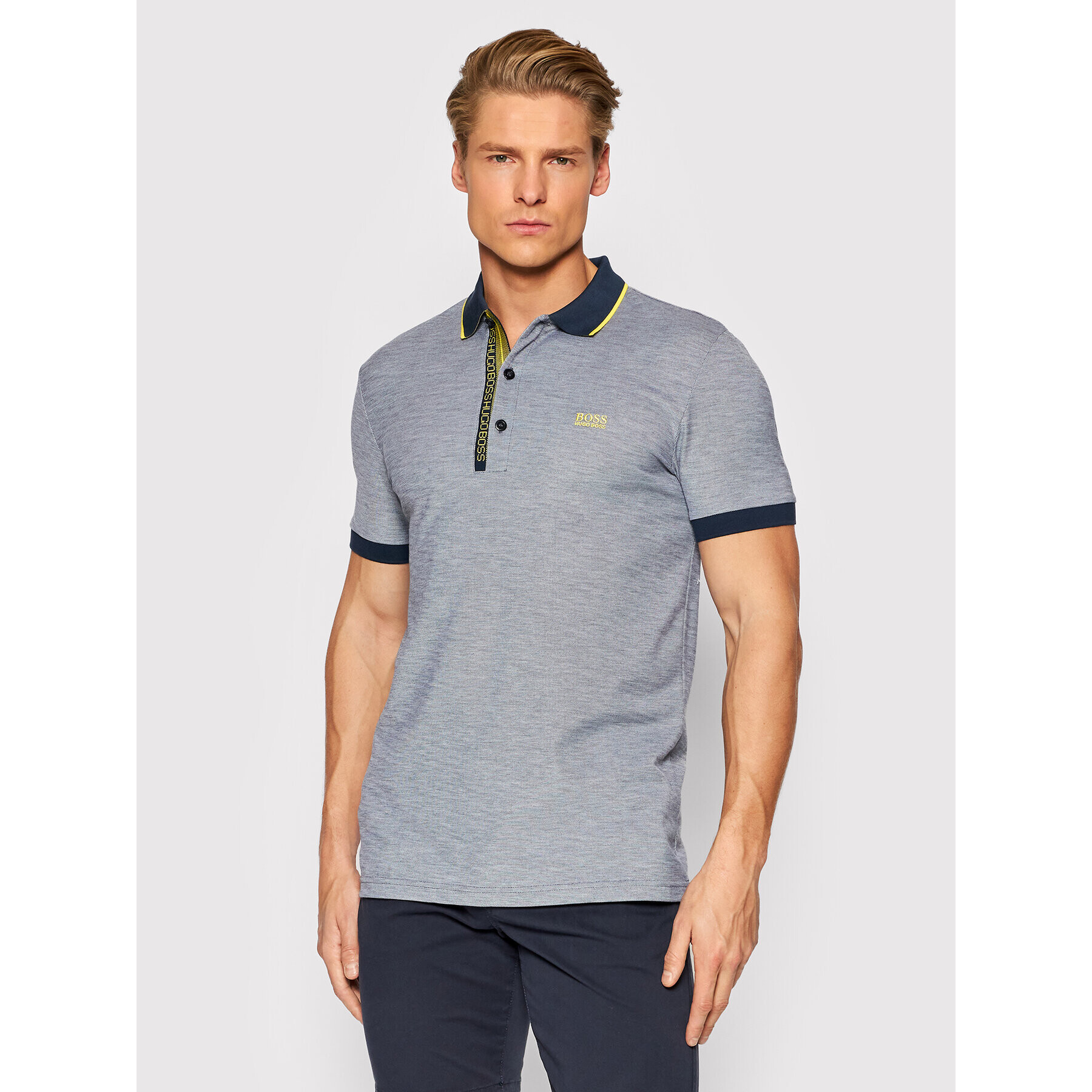 Boss Polokošile Paule 4 50451249 Tmavomodrá Slim Fit - Pepit.cz