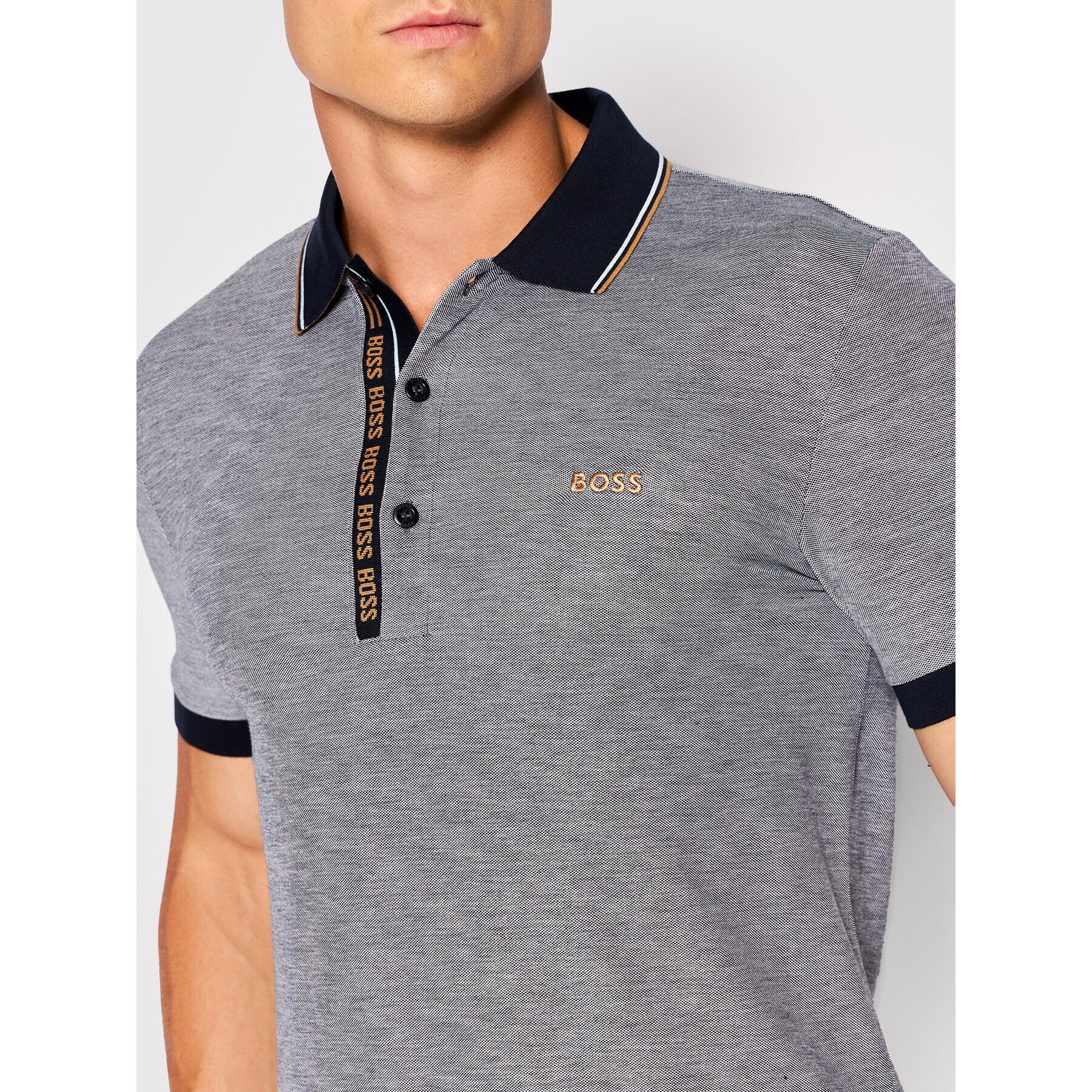 Boss Polokošile Paule 4 50469391 Šedá Slim Fit - Pepit.cz