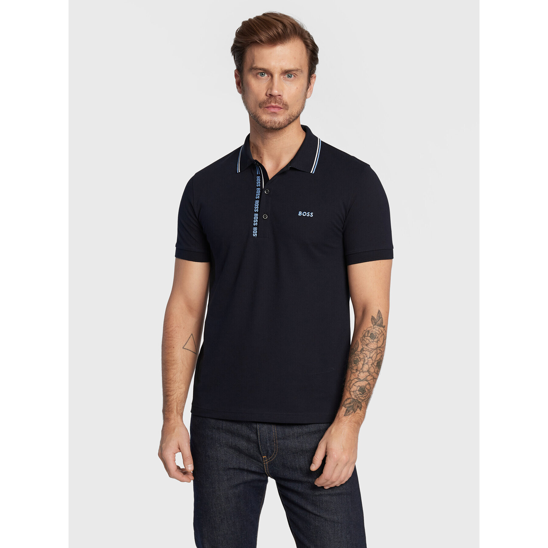 Boss Polokošile Paule 4 50469391 Tmavomodrá Slim Fit - Pepit.cz