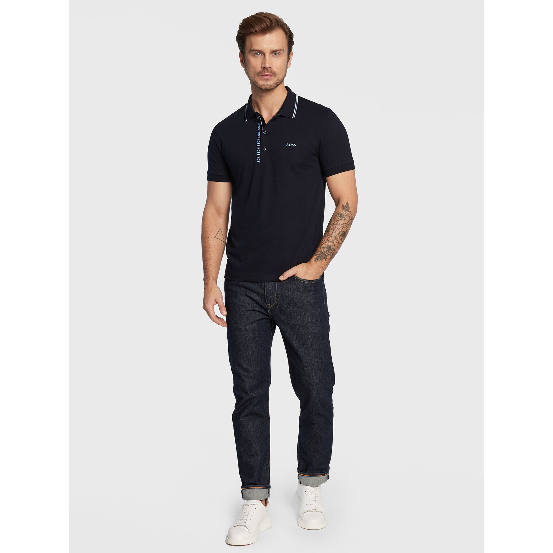 Boss Polokošile Paule 4 50469391 Tmavomodrá Slim Fit - Pepit.cz