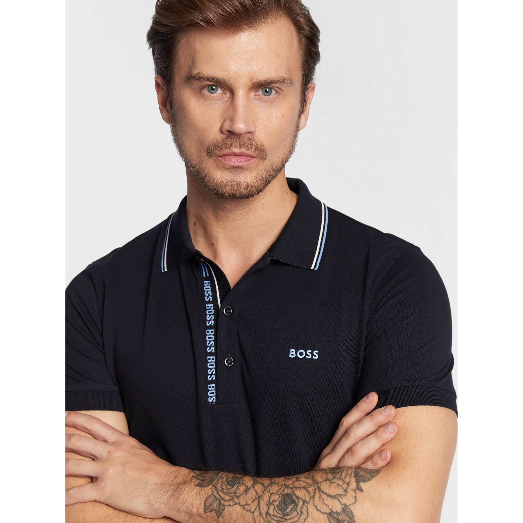 Boss Polokošile Paule 4 50469391 Tmavomodrá Slim Fit - Pepit.cz