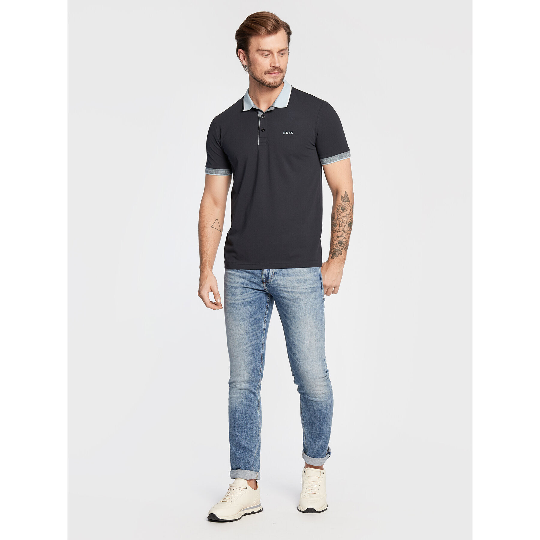 Boss Polokošile Paule 50471914 Tmavomodrá Slim Fit - Pepit.cz