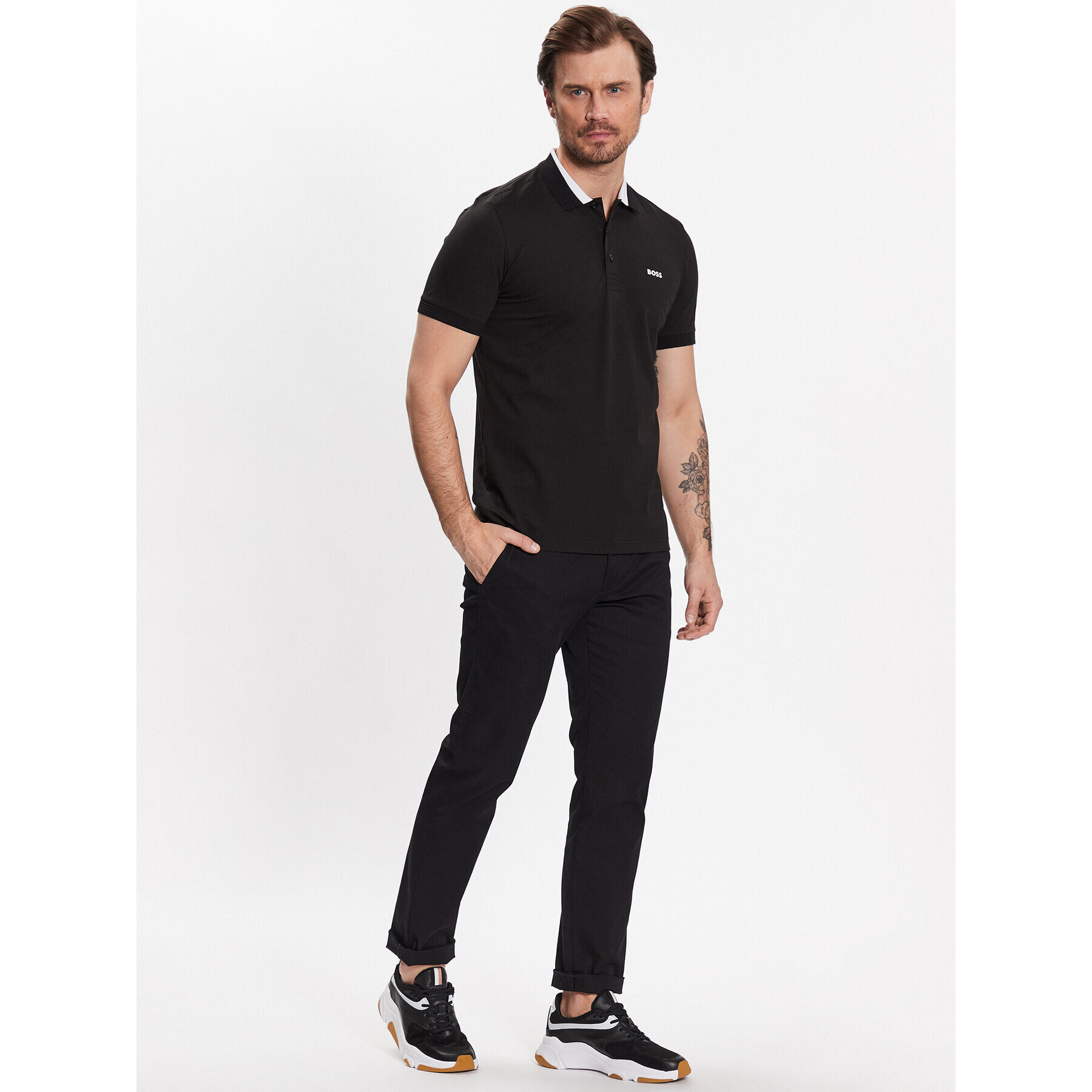 Boss Polokošile Paule 50483246 Černá Slim Fit - Pepit.cz