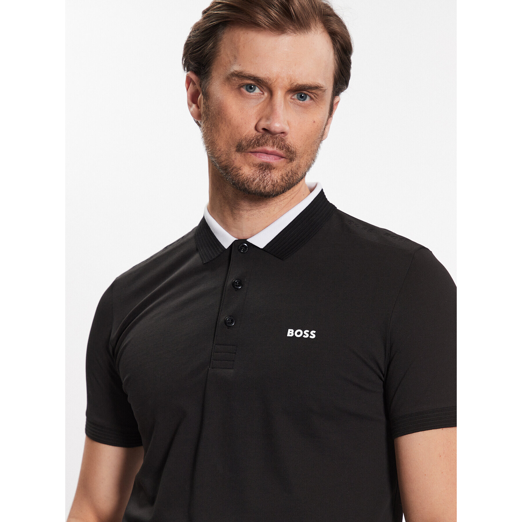 Boss Polokošile Paule 50483246 Černá Slim Fit - Pepit.cz