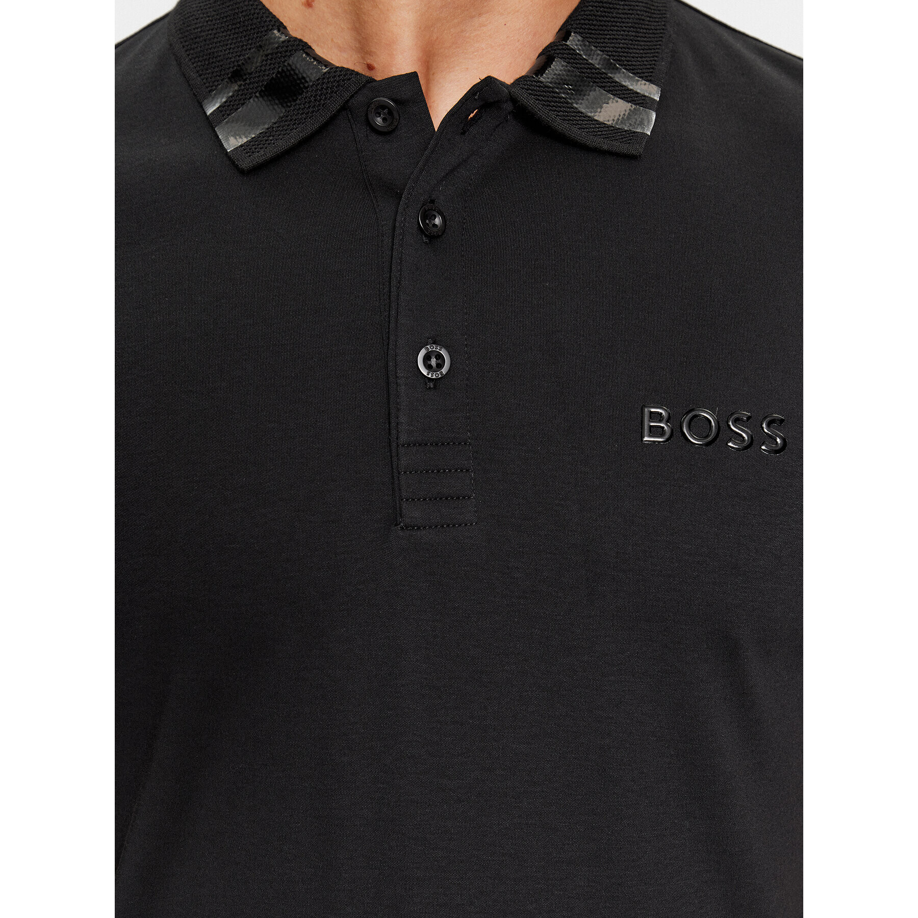 Boss Polokošile Paule Mirror 50501197 Černá Slim Fit - Pepit.cz