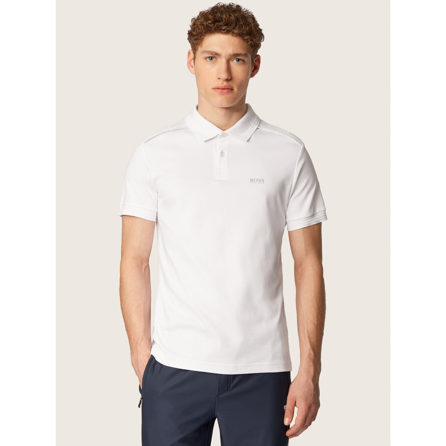 Boss Polokošile Paule Tr 50435671 Bílá Slim Fit - Pepit.cz