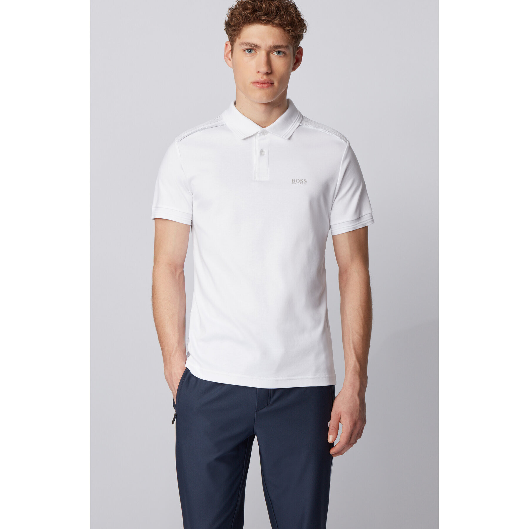 Boss Polokošile Paule Tr 50435671 Bílá Slim Fit - Pepit.cz