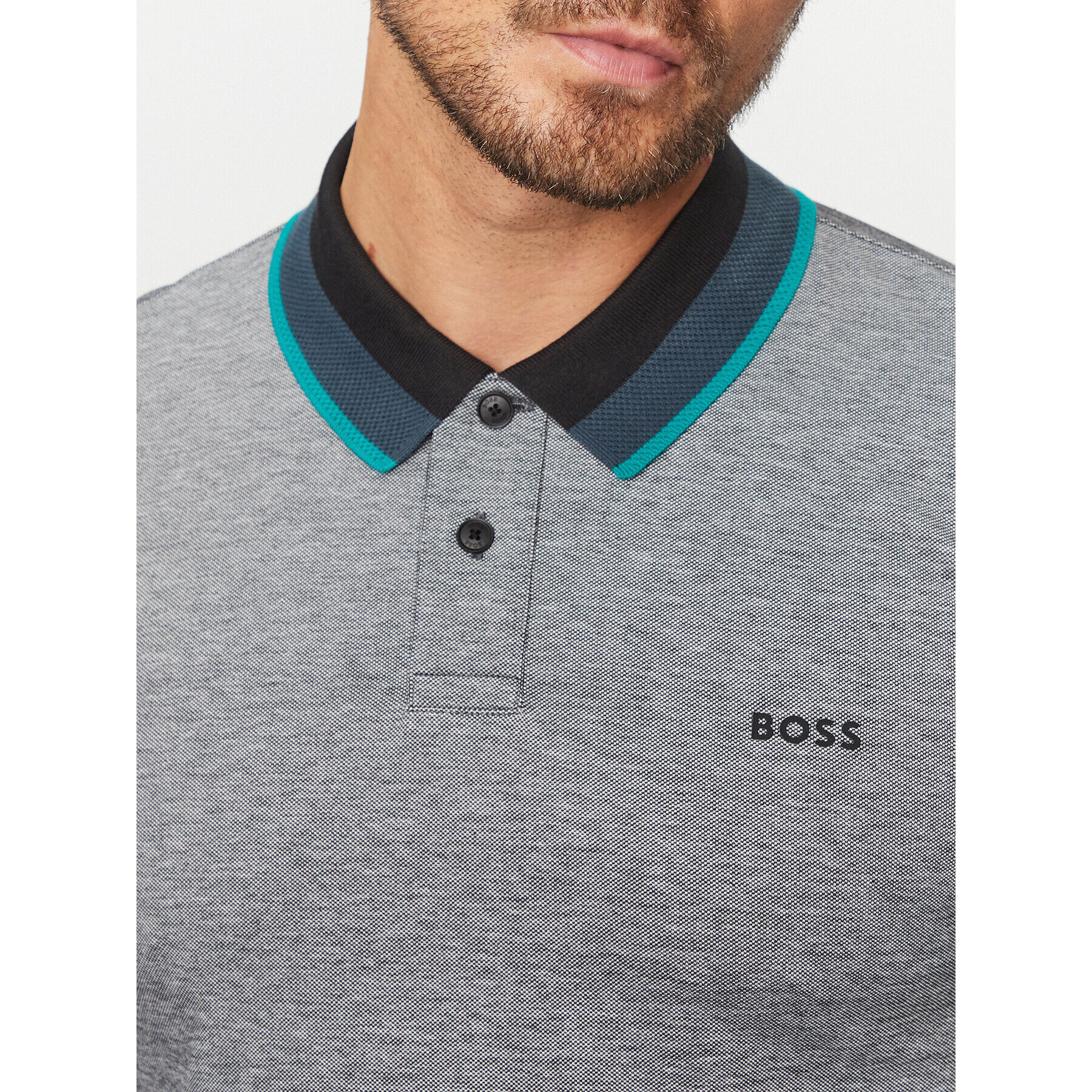 Boss Polokošile Peoxfordlong_1 50501757 Černá Regular Fit - Pepit.cz