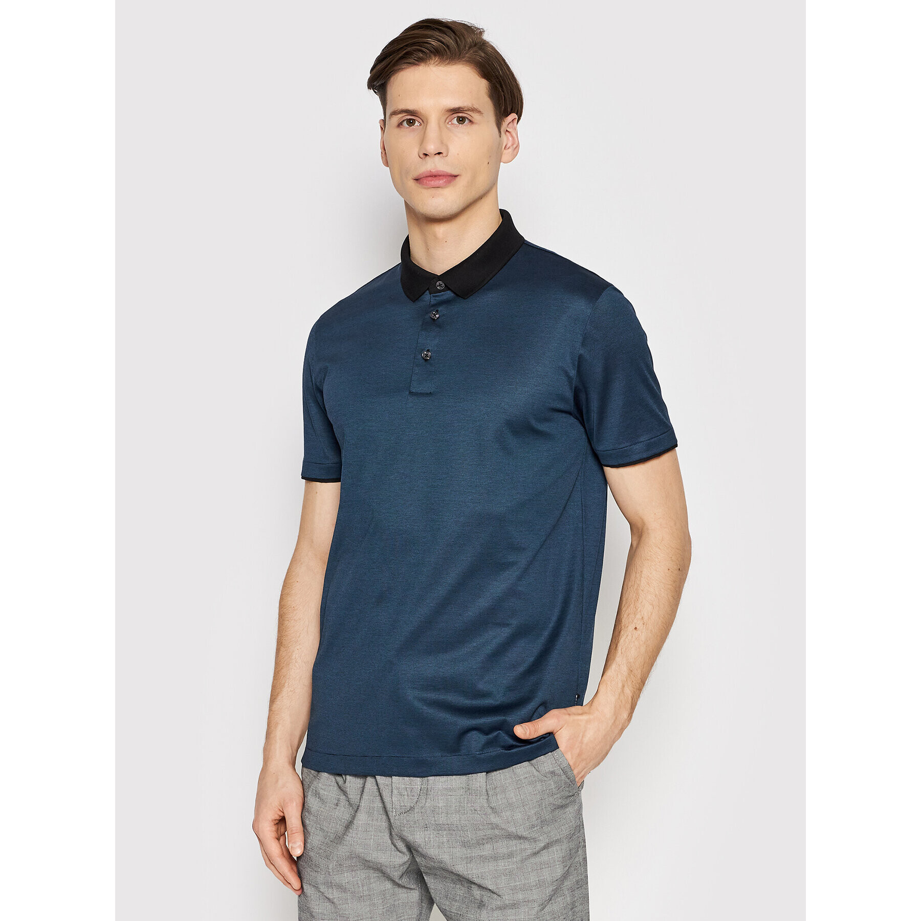 Boss Polokošile Pitton 18 50467140 Tmavomodrá Slim Fit - Pepit.cz