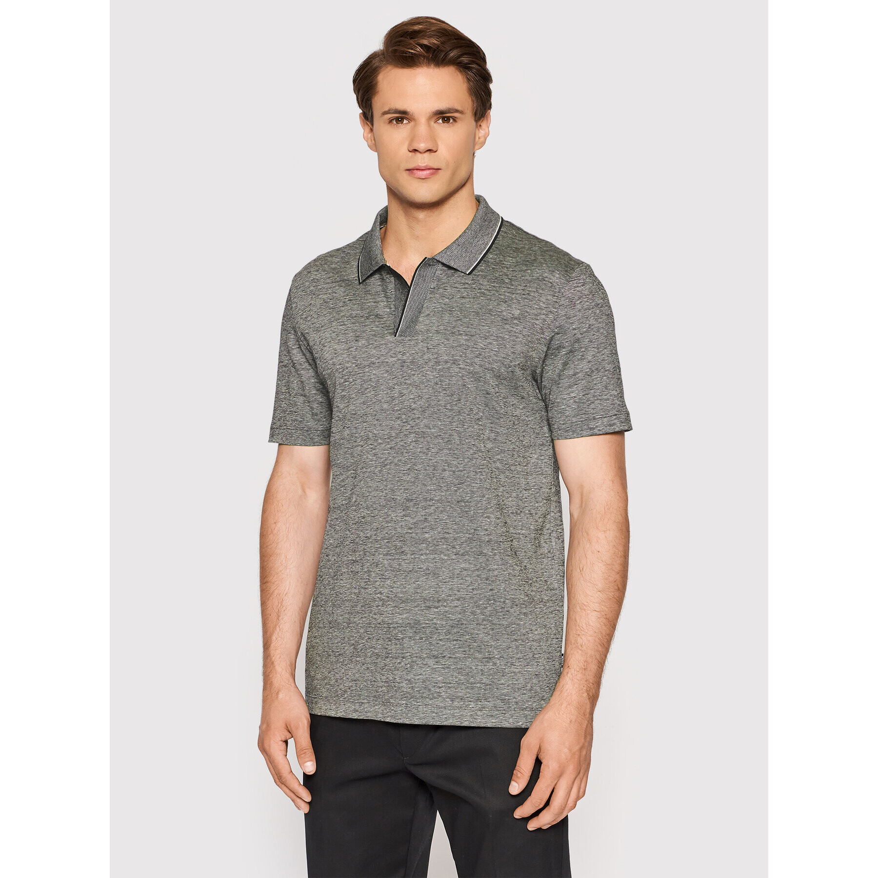 Boss Polokošile Plato 10 50467109 Šedá Slim Fit - Pepit.cz