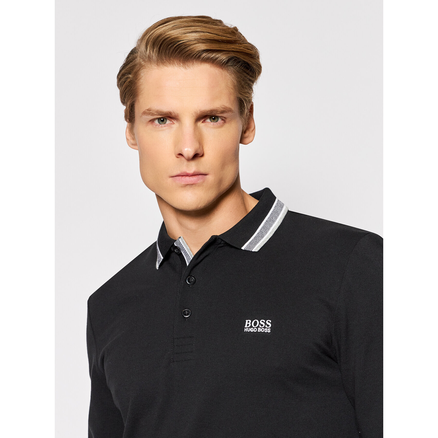 Boss Polokošile Plisy 50272945 Černá Regular Fit - Pepit.cz