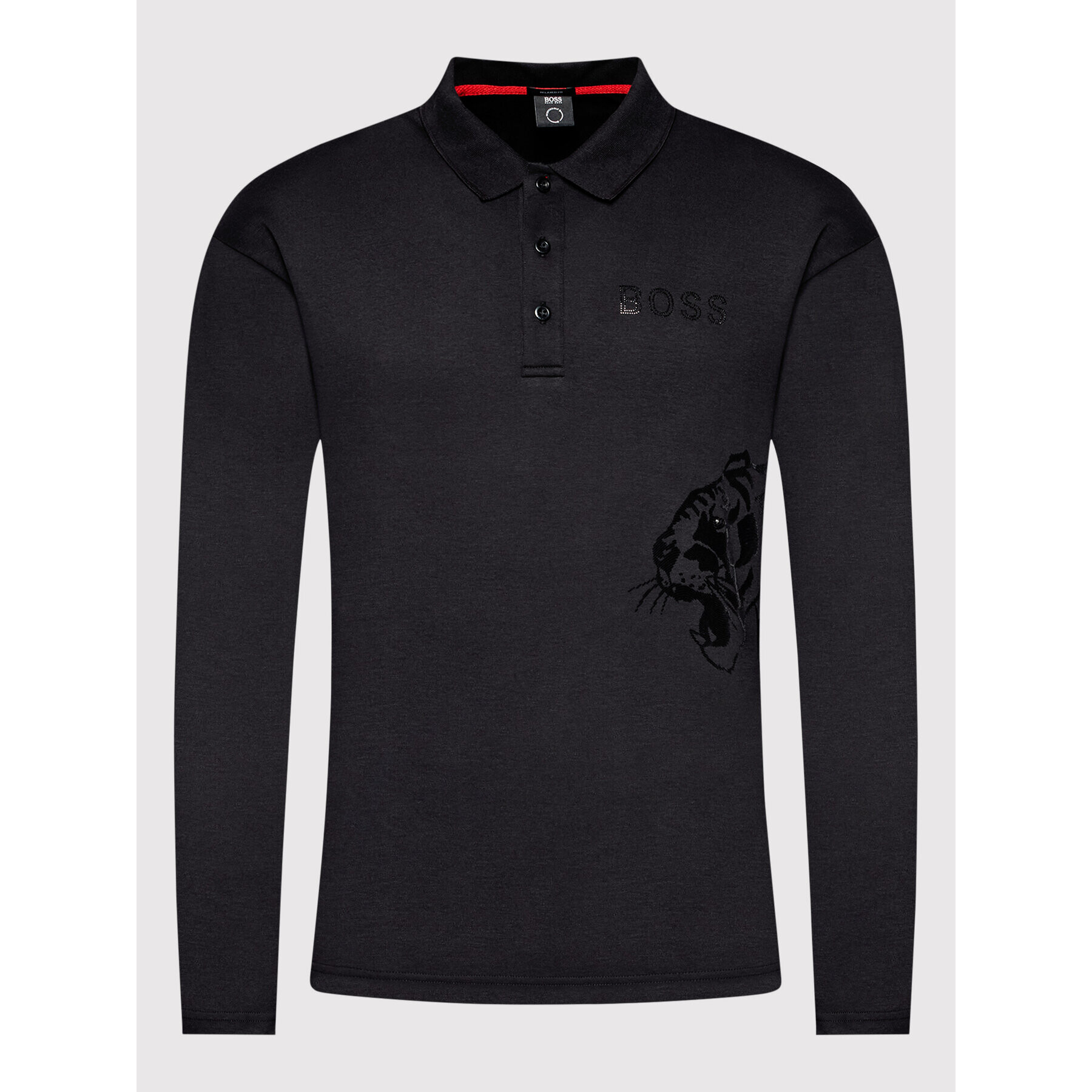 Boss Polokošile Plisy Iconic 50463031 Černá Relaxed Fit - Pepit.cz