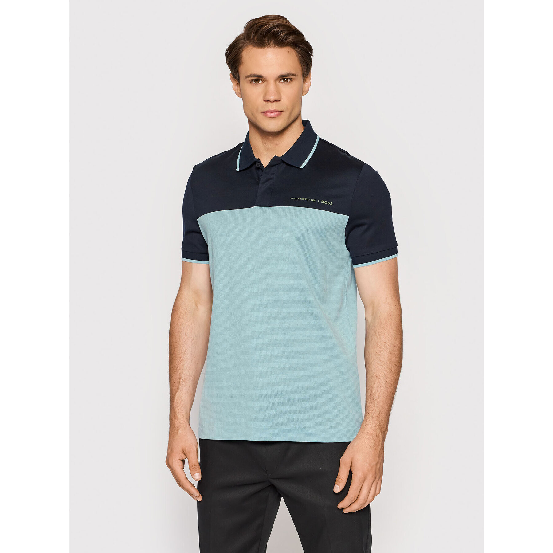 Boss Polokošile PORSCHE Phillipson 160_Ps 50466070 Modrá Slim Fit - Pepit.cz