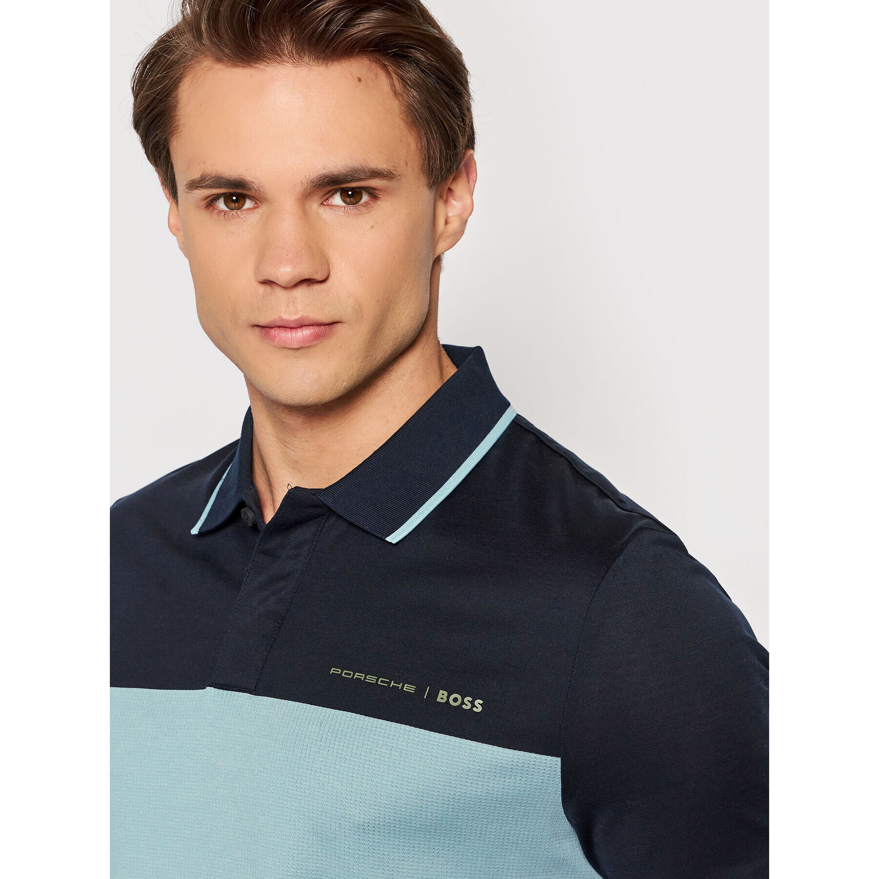 Boss Polokošile PORSCHE Phillipson 160_Ps 50466070 Modrá Slim Fit - Pepit.cz