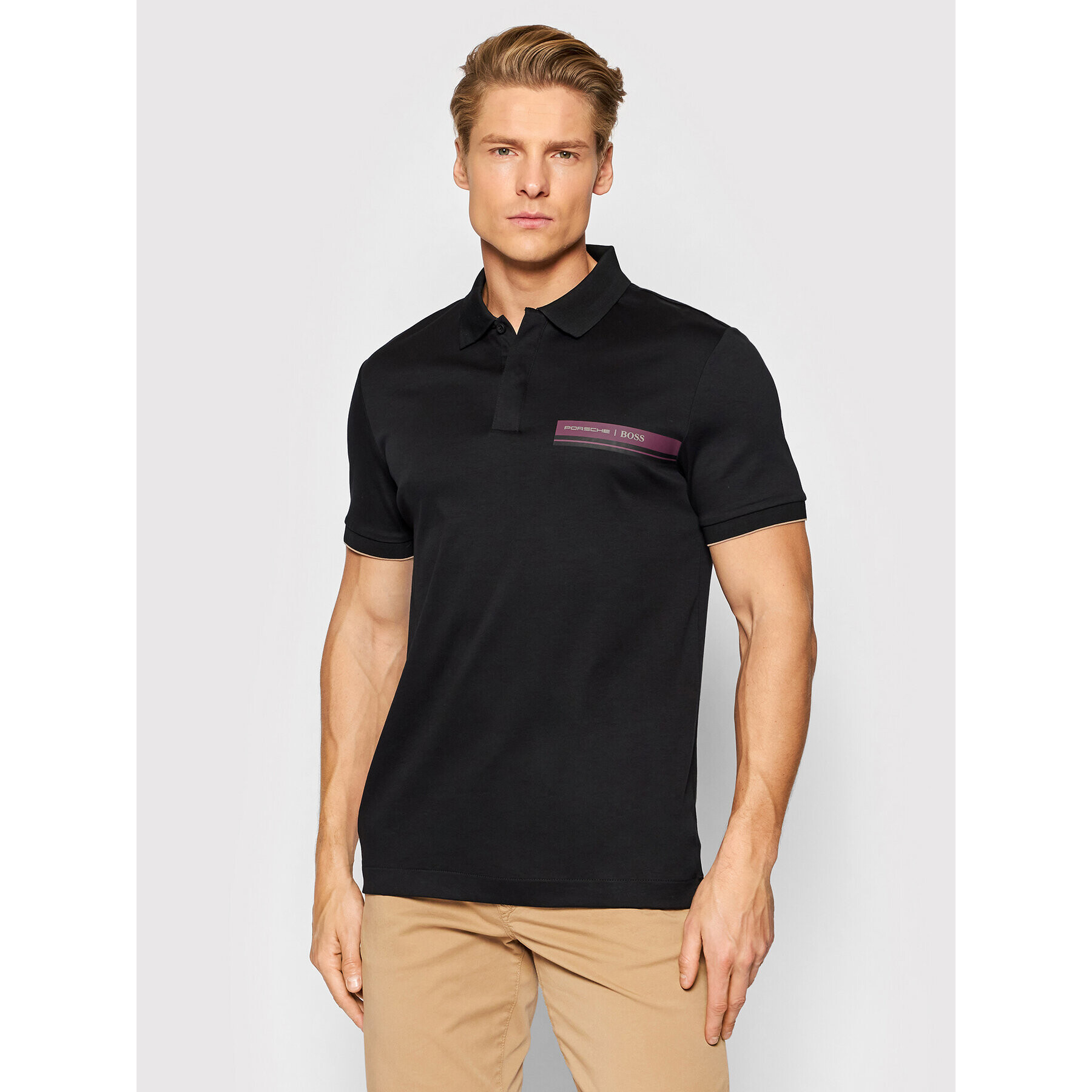 Boss Polokošile PORSCHE Phillipson 190 50457012 Černá Slim Fit - Pepit.cz