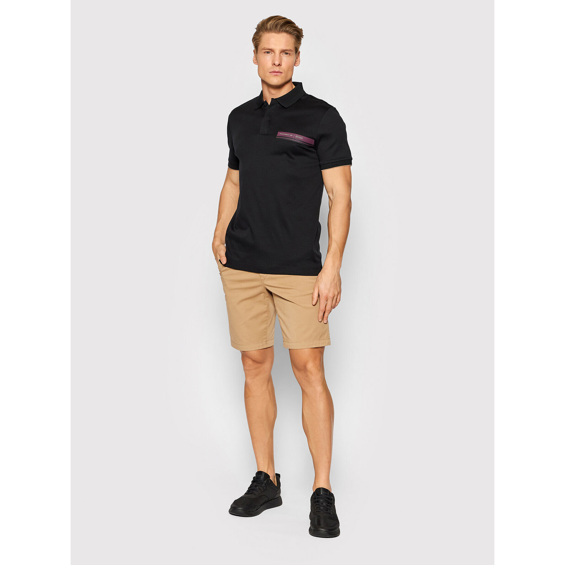 Boss Polokošile PORSCHE Phillipson 190 50457012 Černá Slim Fit - Pepit.cz