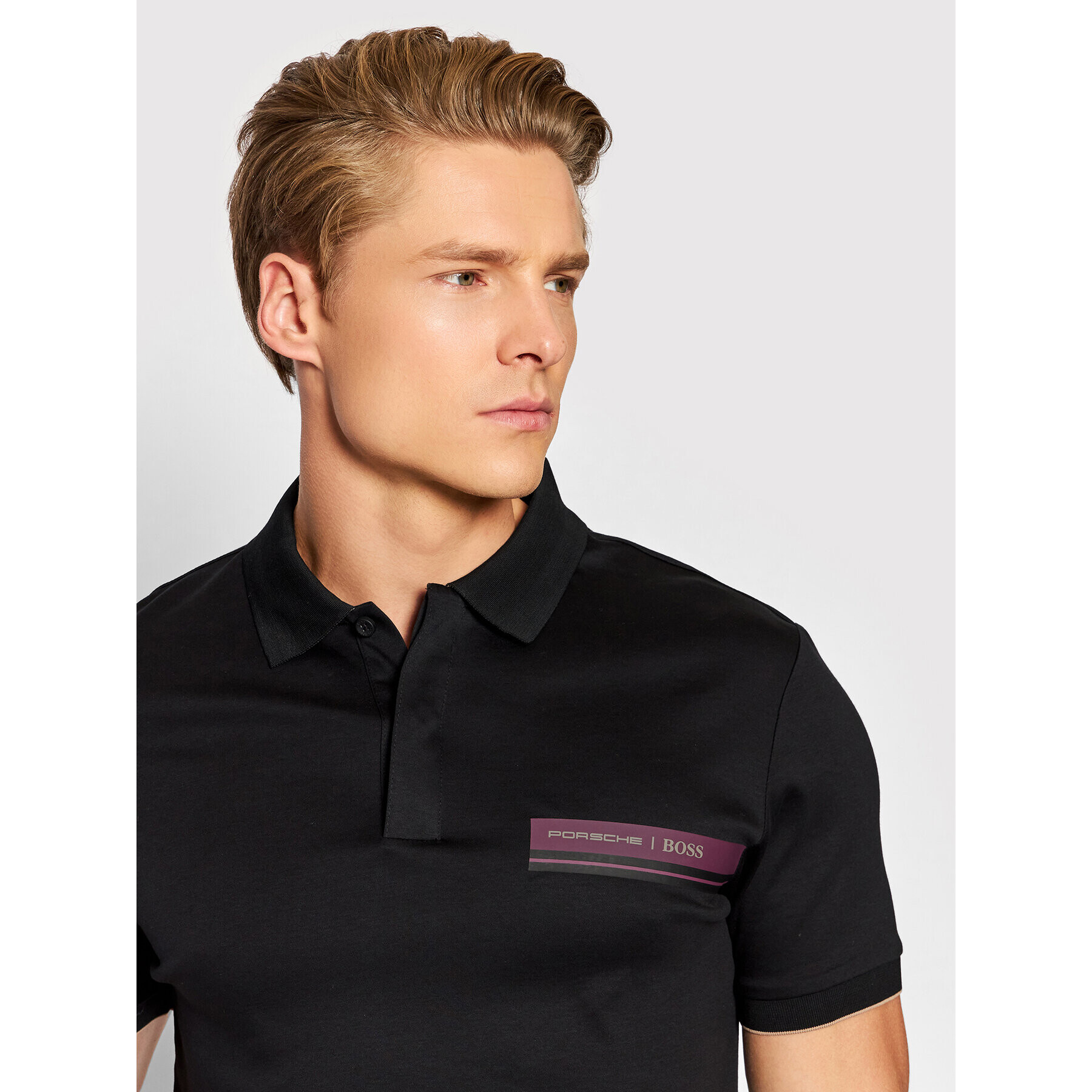 Boss Polokošile PORSCHE Phillipson 190 50457012 Černá Slim Fit - Pepit.cz