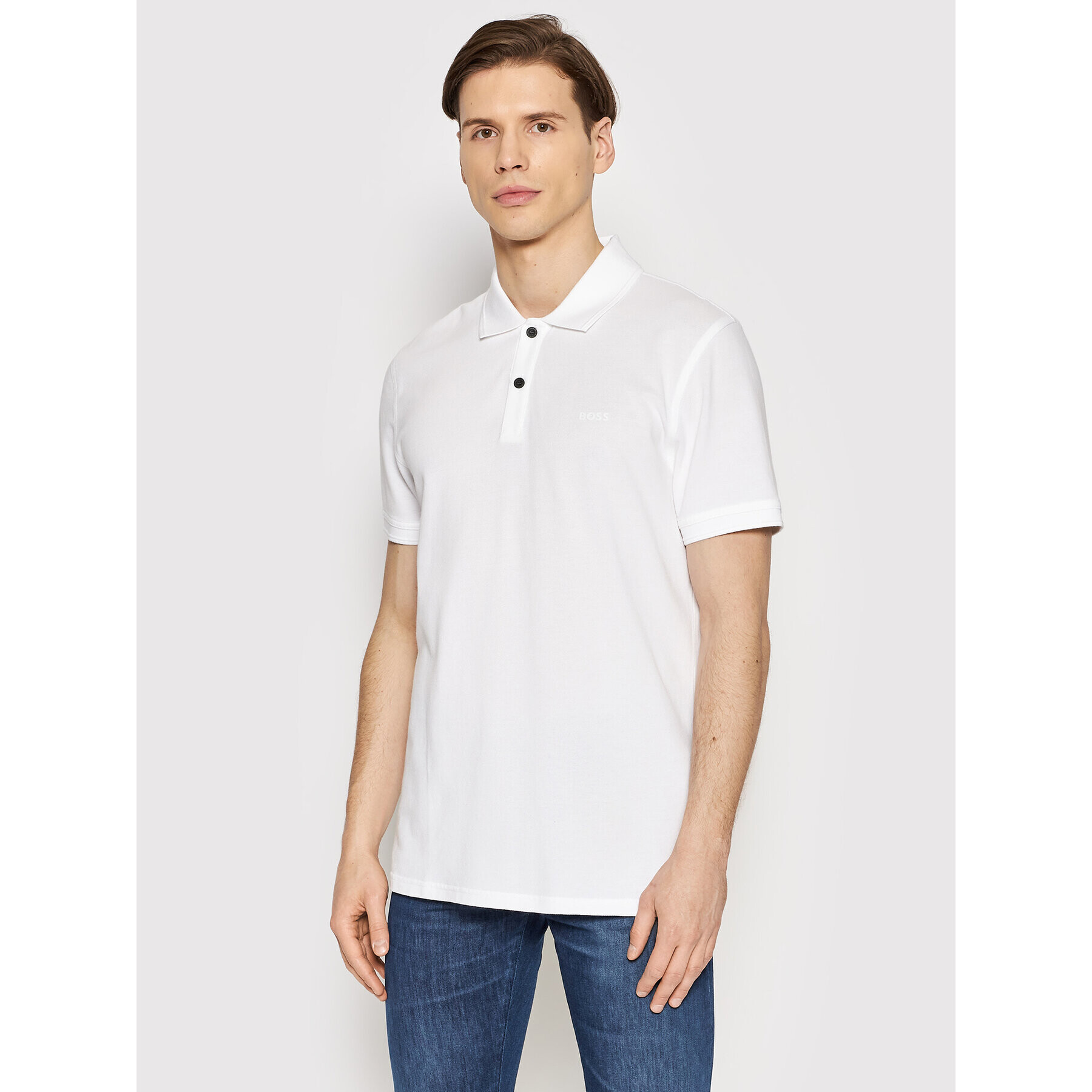 Boss Polokošile Prime 50468576 Bílá Regular Fit - Pepit.cz