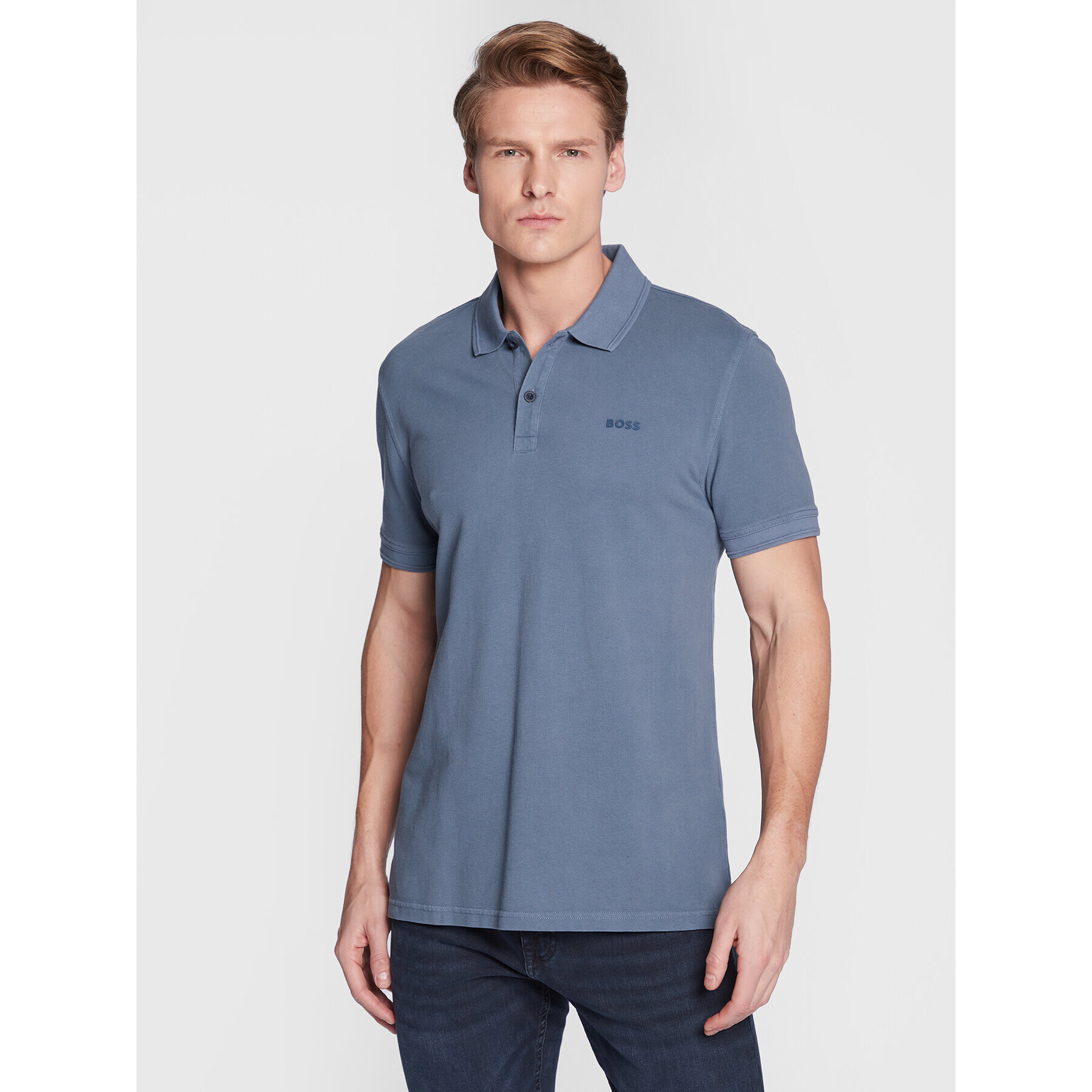 Boss Polokošile Prime 50468576 Modrá Slim Fit - Pepit.cz