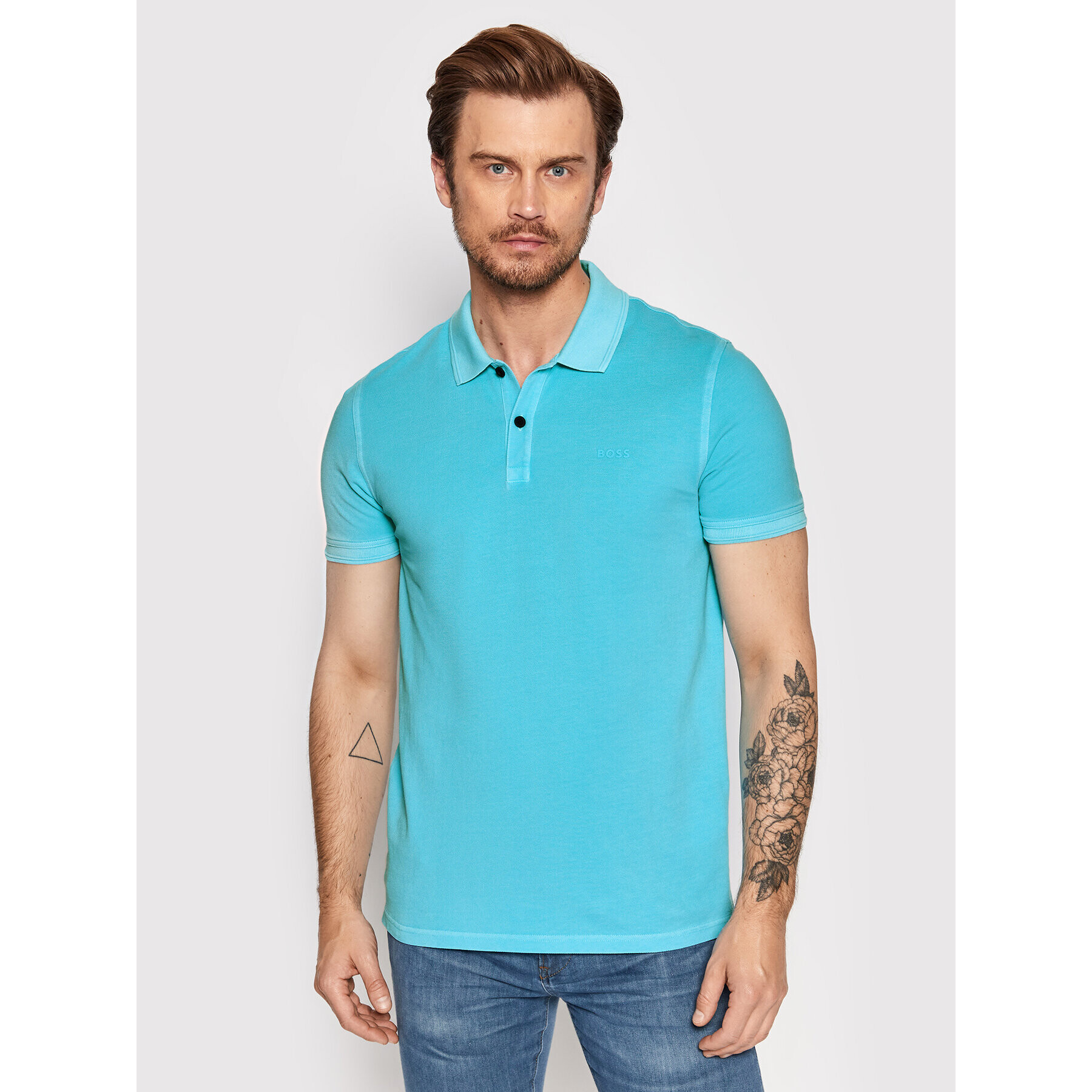 Boss Polokošile Prime 50468576 Modrá Slim Fit - Pepit.cz