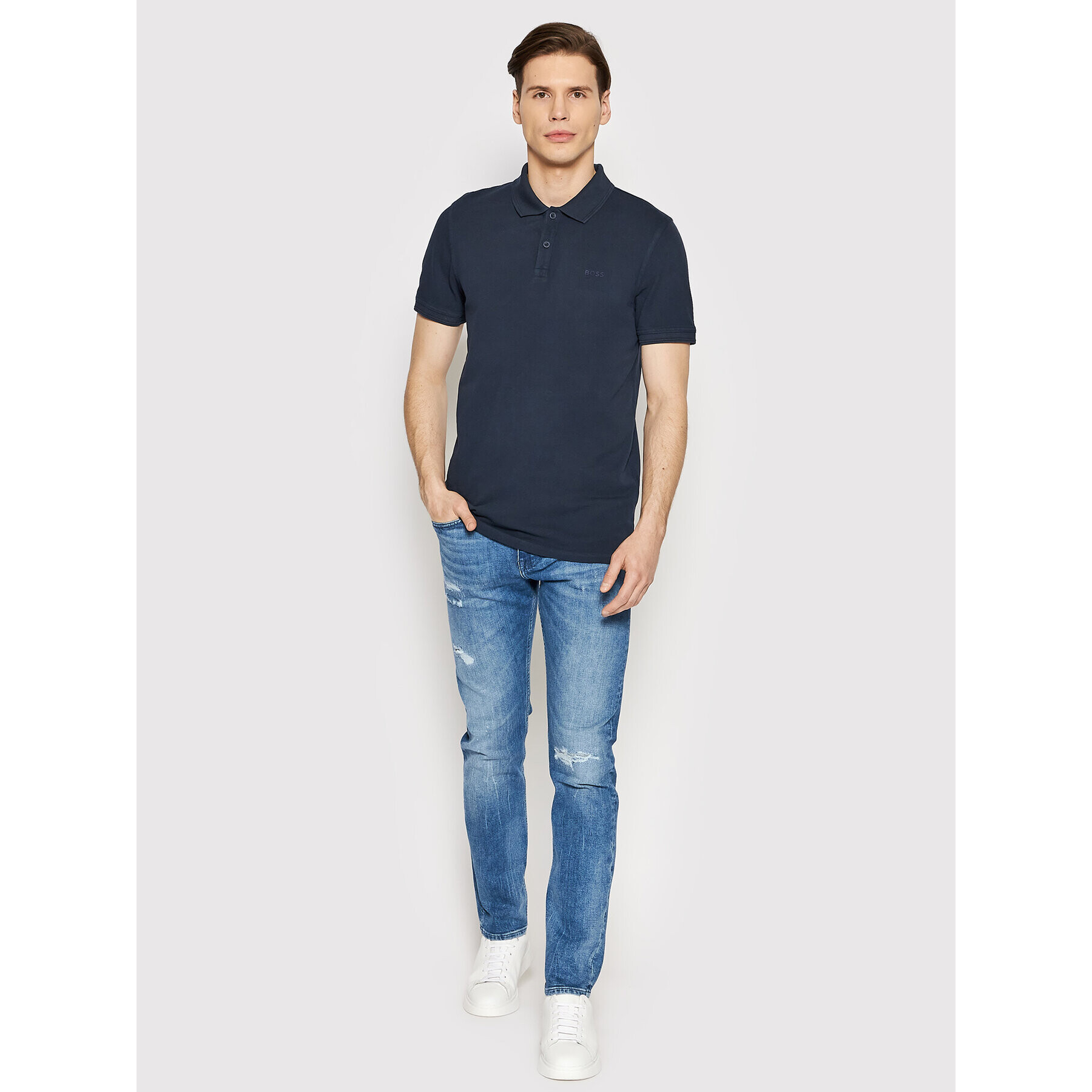 Boss Polokošile Prime 50468576 Tmavomodrá Slim Fit - Pepit.cz