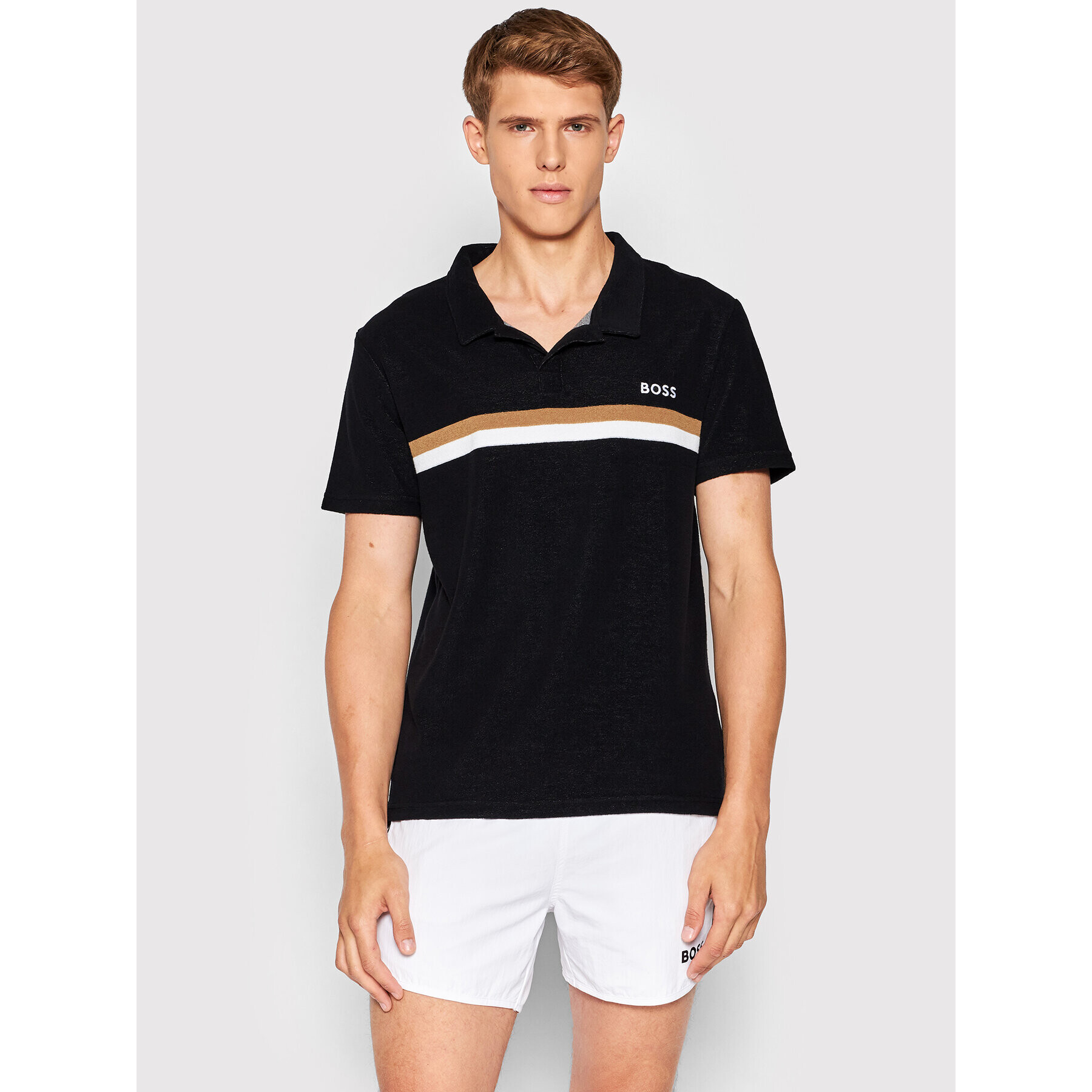 Boss Polokošile Terry 50469317 Černá Regular Fit - Pepit.cz