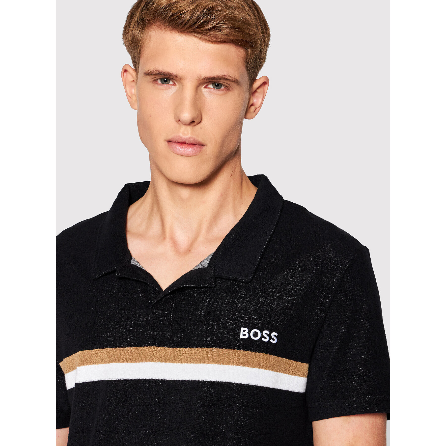 Boss Polokošile Terry 50469317 Černá Regular Fit - Pepit.cz