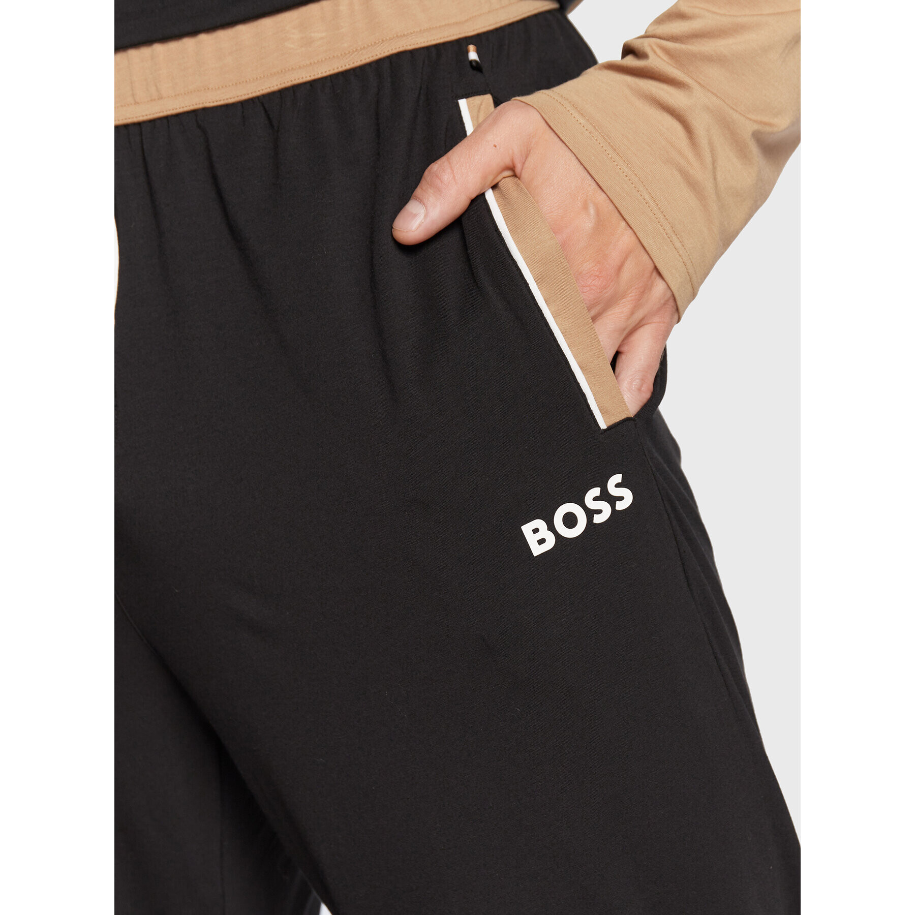 Boss Pyžamové kalhoty Balance 50479282 Černá Regular Fit - Pepit.cz