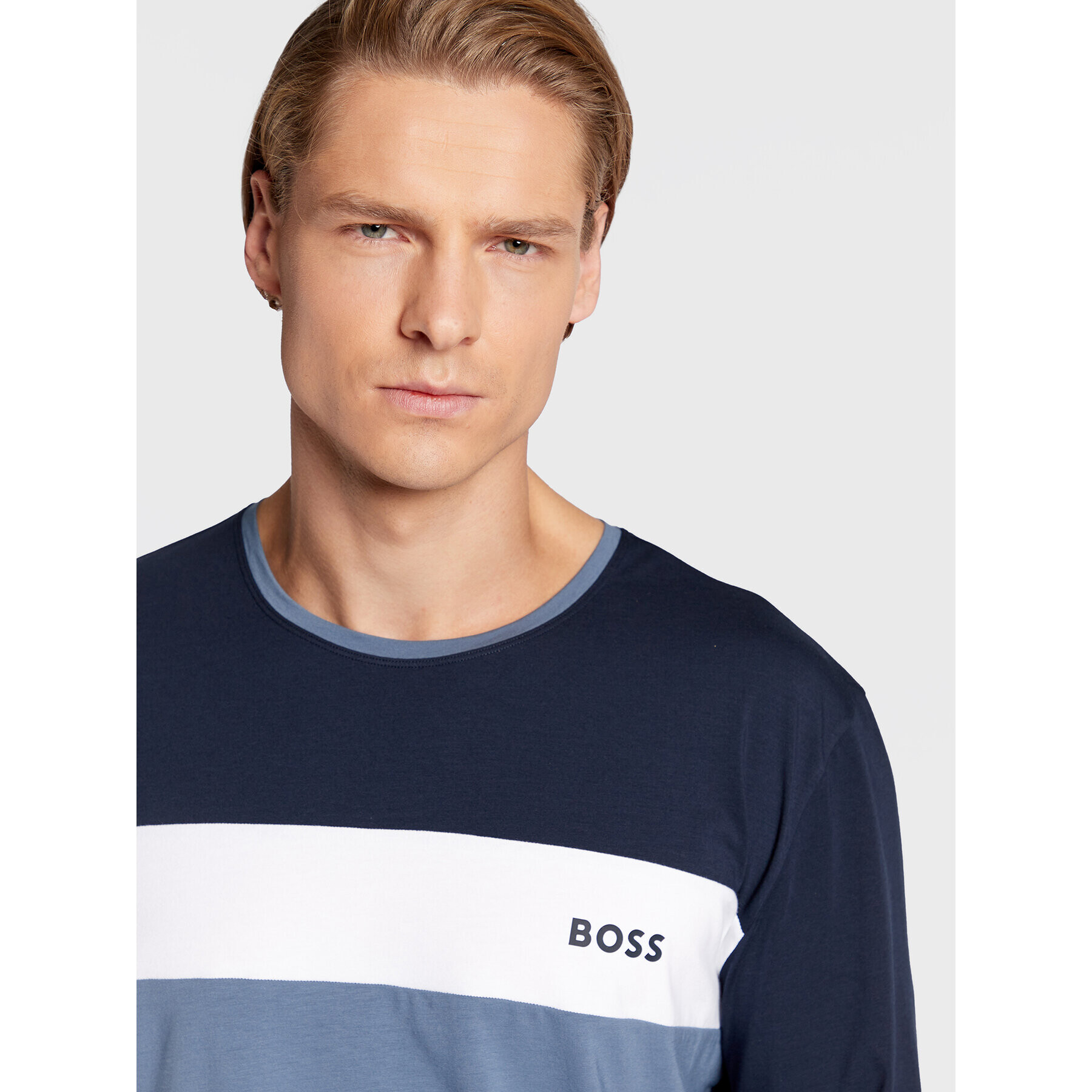 Boss Pyžamový top Balance 50479293 Modrá Regular Fit - Pepit.cz