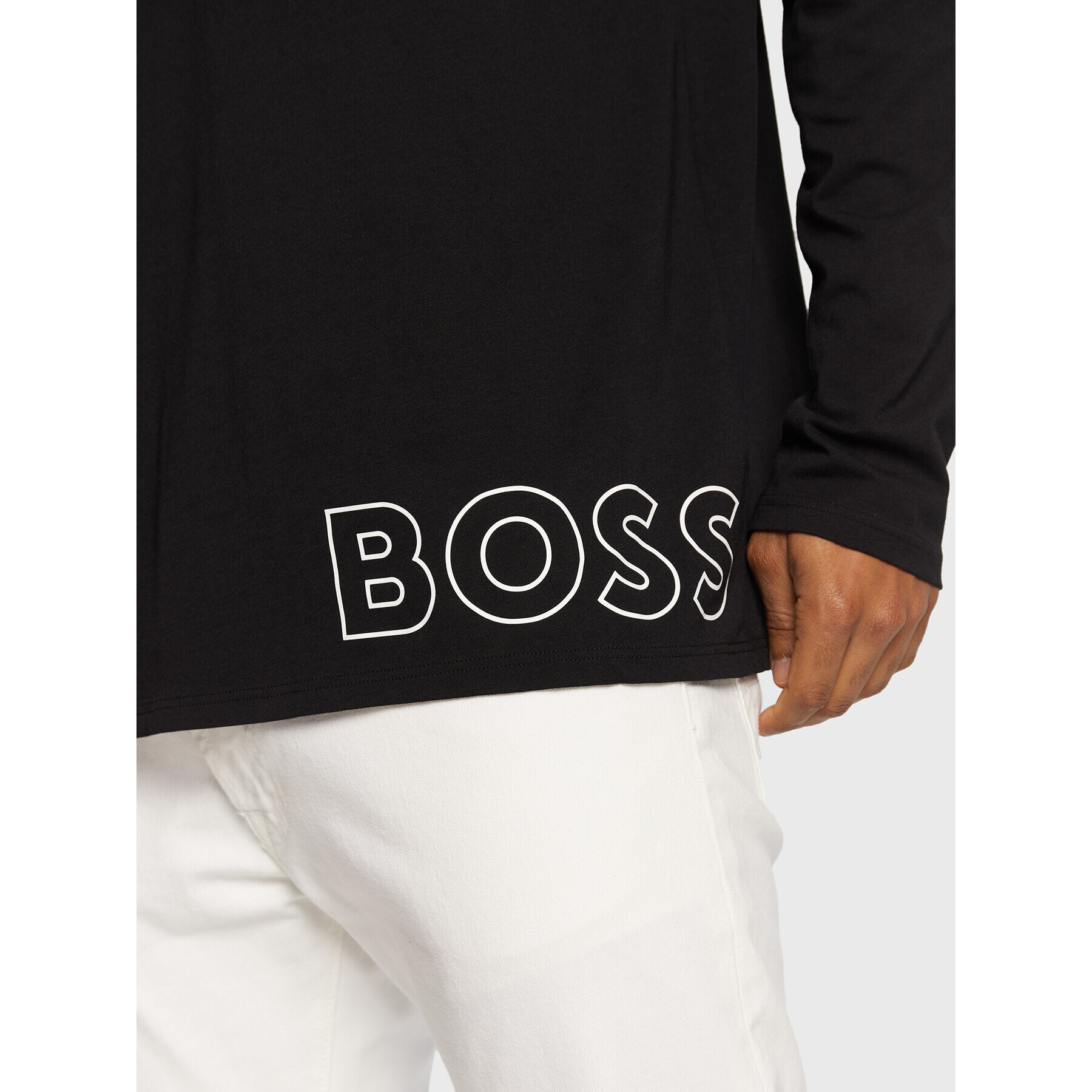 Boss S dlouhým rukávem Identity 50481200 Černá Regular Fit - Pepit.cz