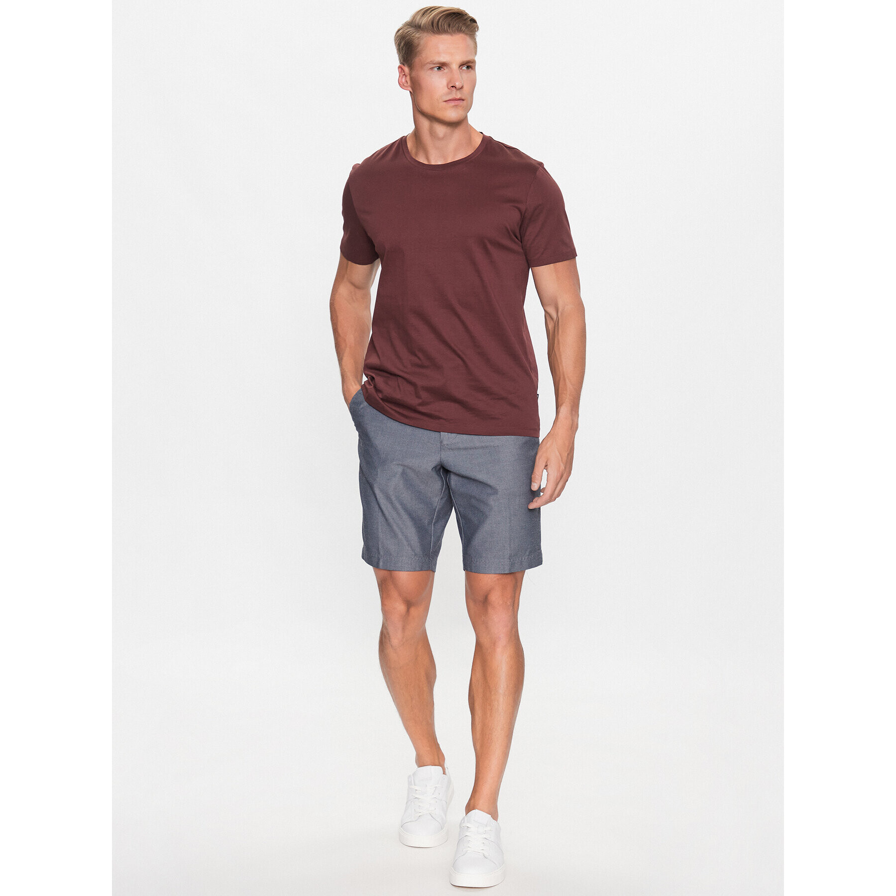 Boss Šortky z materiálu 50487747 Modrá Slim Fit - Pepit.cz