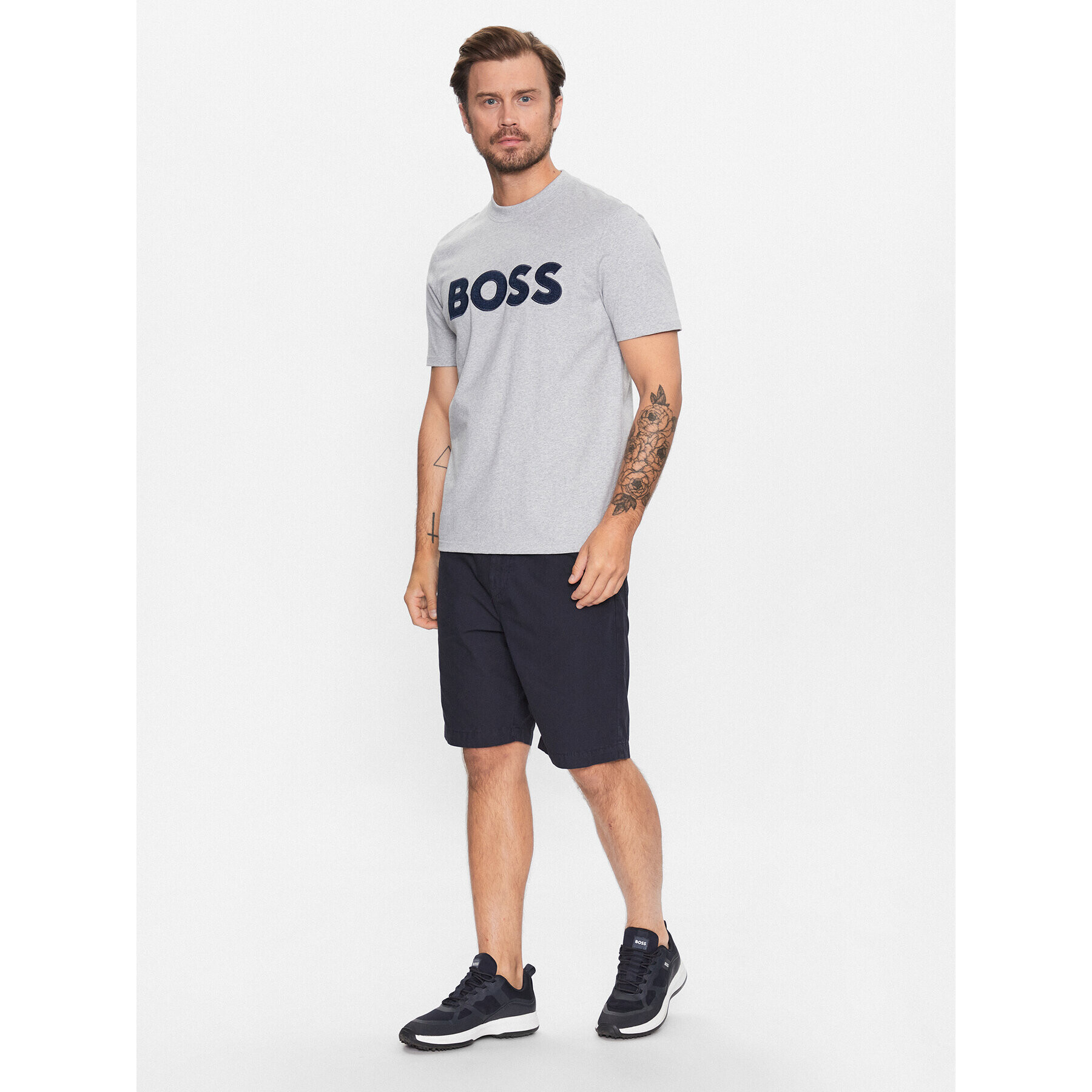 Boss Šortky z materiálu 50488628 Tmavomodrá Relaxed Fit - Pepit.cz