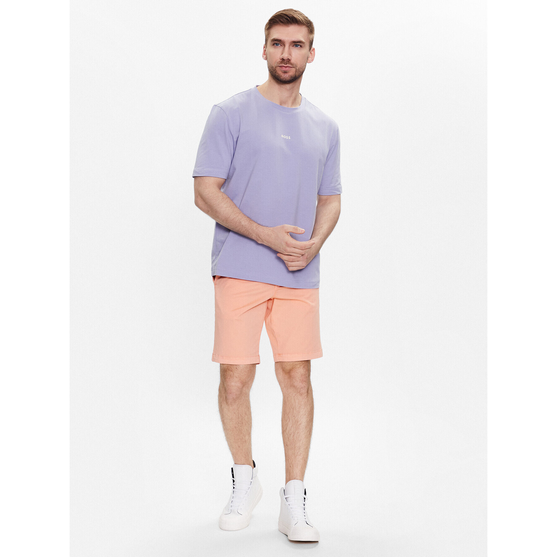 Boss Šortky z materiálu 50489112 Oranžová Slim Fit - Pepit.cz