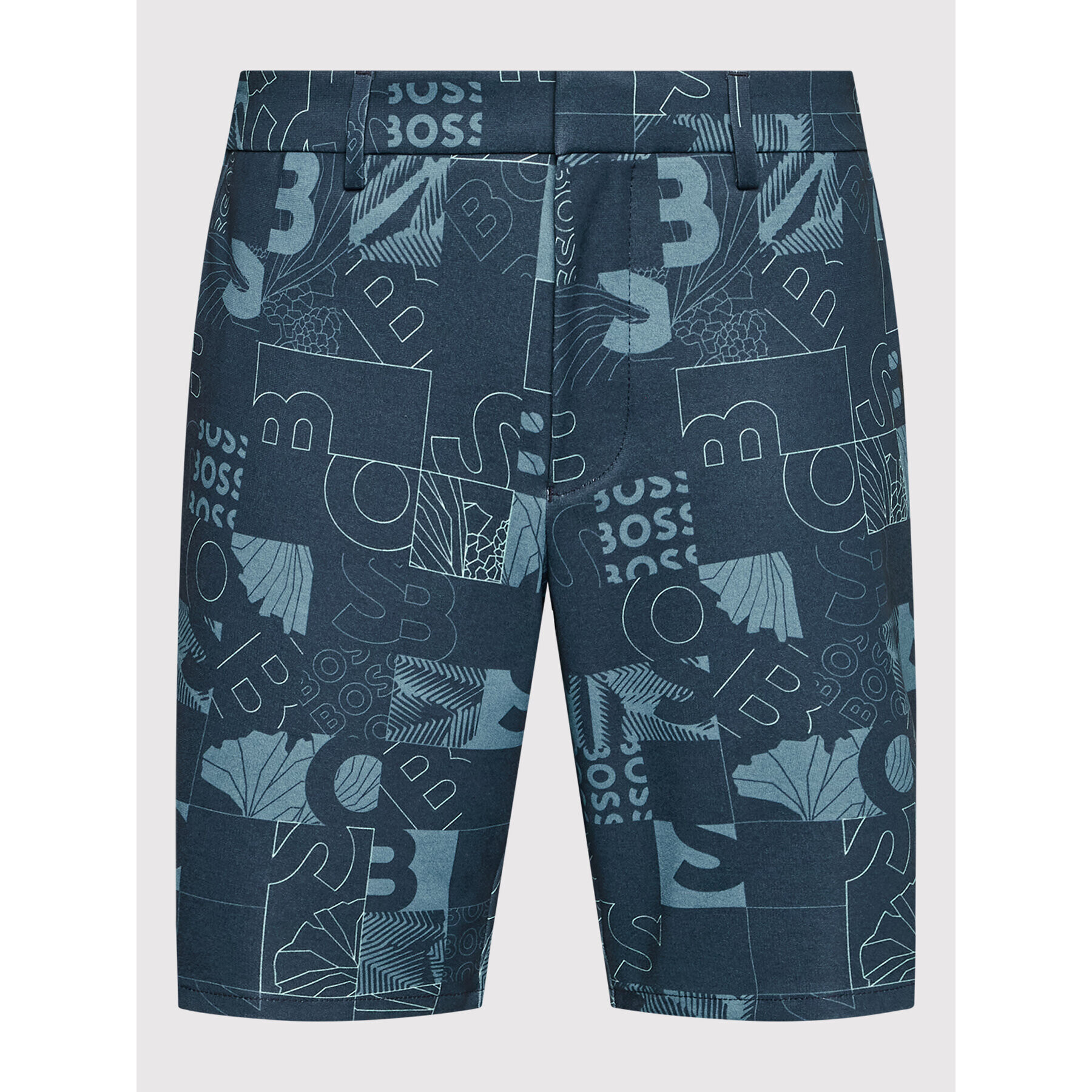 Boss Šortky z materiálu Liem-Ginkgo-Print 50465765 Tmavomodrá Slim Fit - Pepit.cz