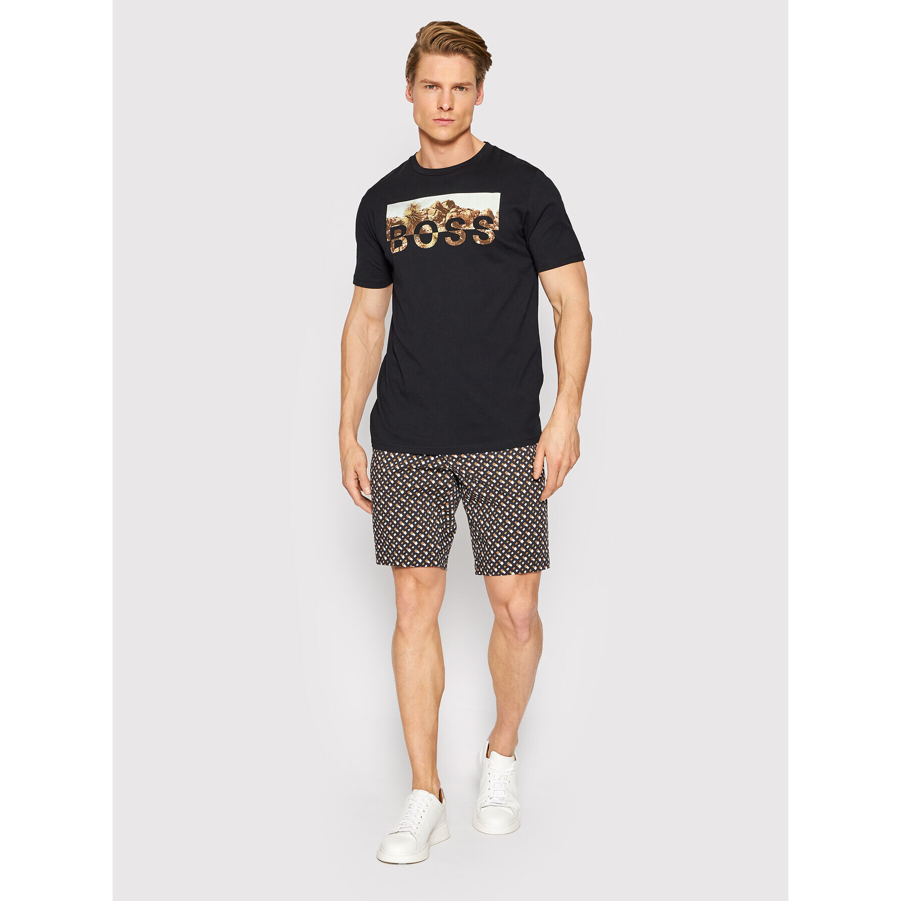 Boss Šortky z materiálu Slice 50468194 Hnědá Slim Fit - Pepit.cz