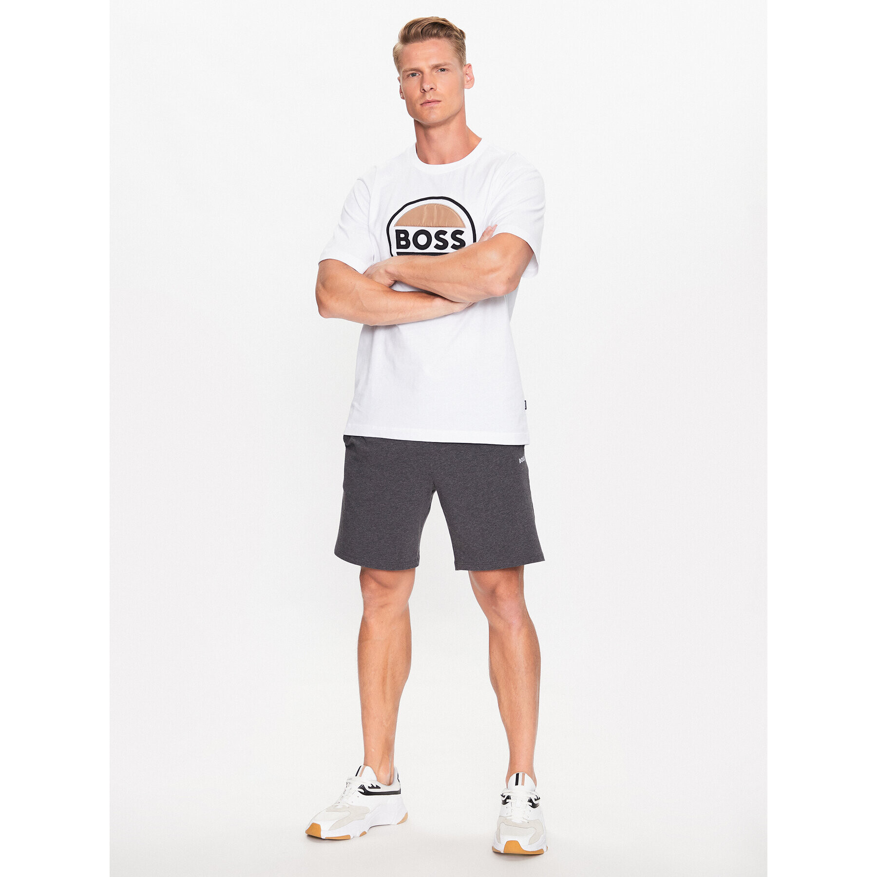 Boss Sportovní kraťasy 50469612 Šedá Regular Fit - Pepit.cz