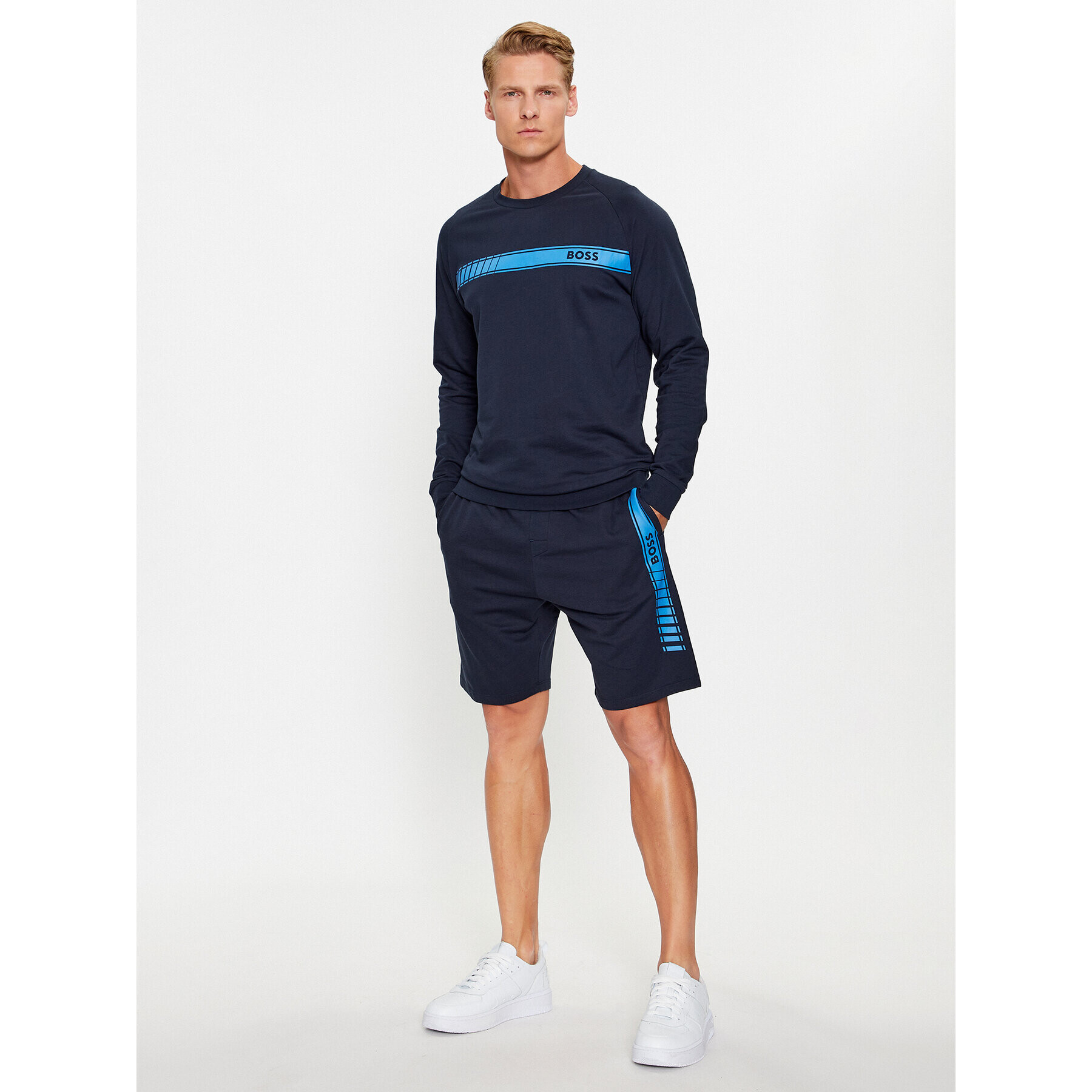 Boss Sportovní kraťasy Authentic 50496771 Tmavomodrá Regular Fit - Pepit.cz