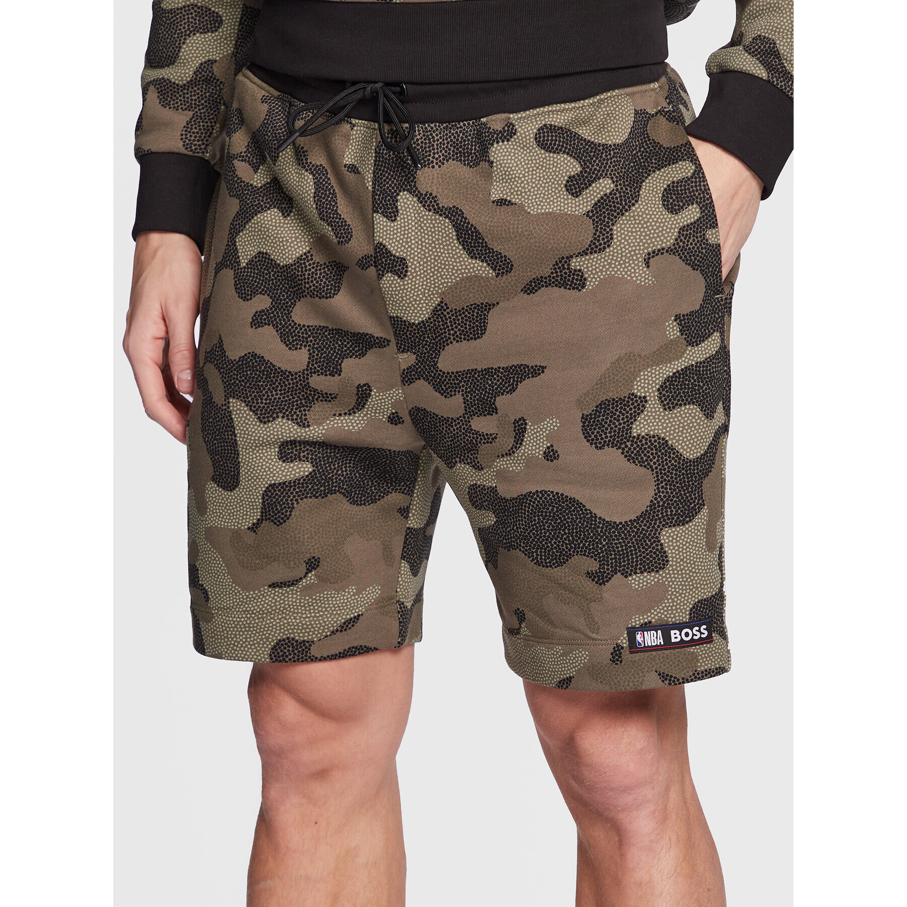 Boss Sportovní kraťasy NBA Slam_Camo 50477471 Zelená Regular Fit - Pepit.cz